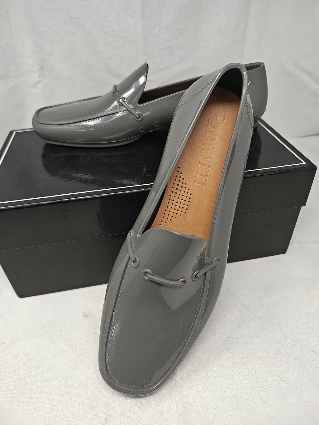 Cesare Paciotti  Mocassino In Pvc Grigio 43 Nuova