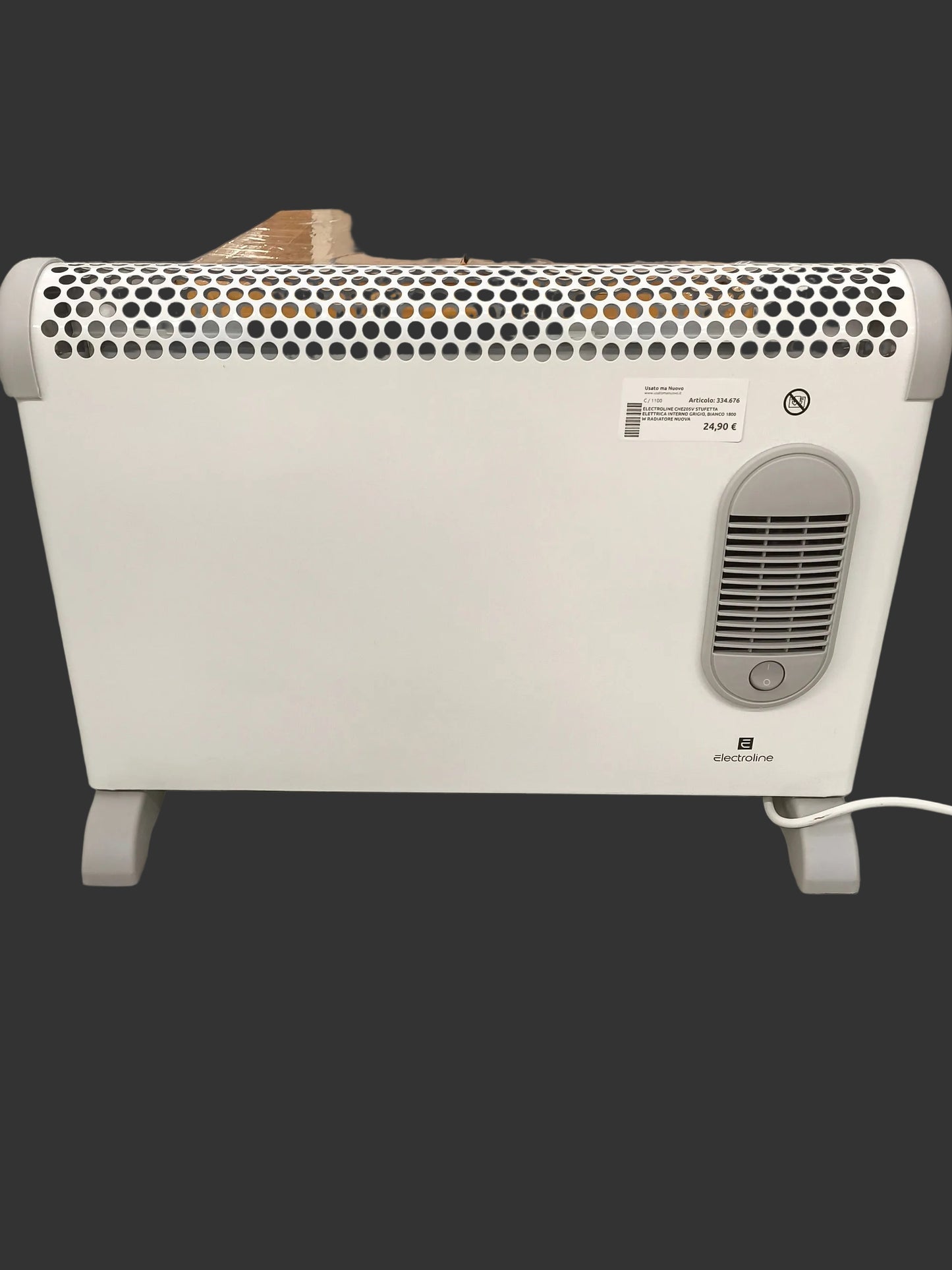 Electroline Che205v Stufetta Elettrica Interno Grigio, Bianco 1800 W Radiatore Nuova