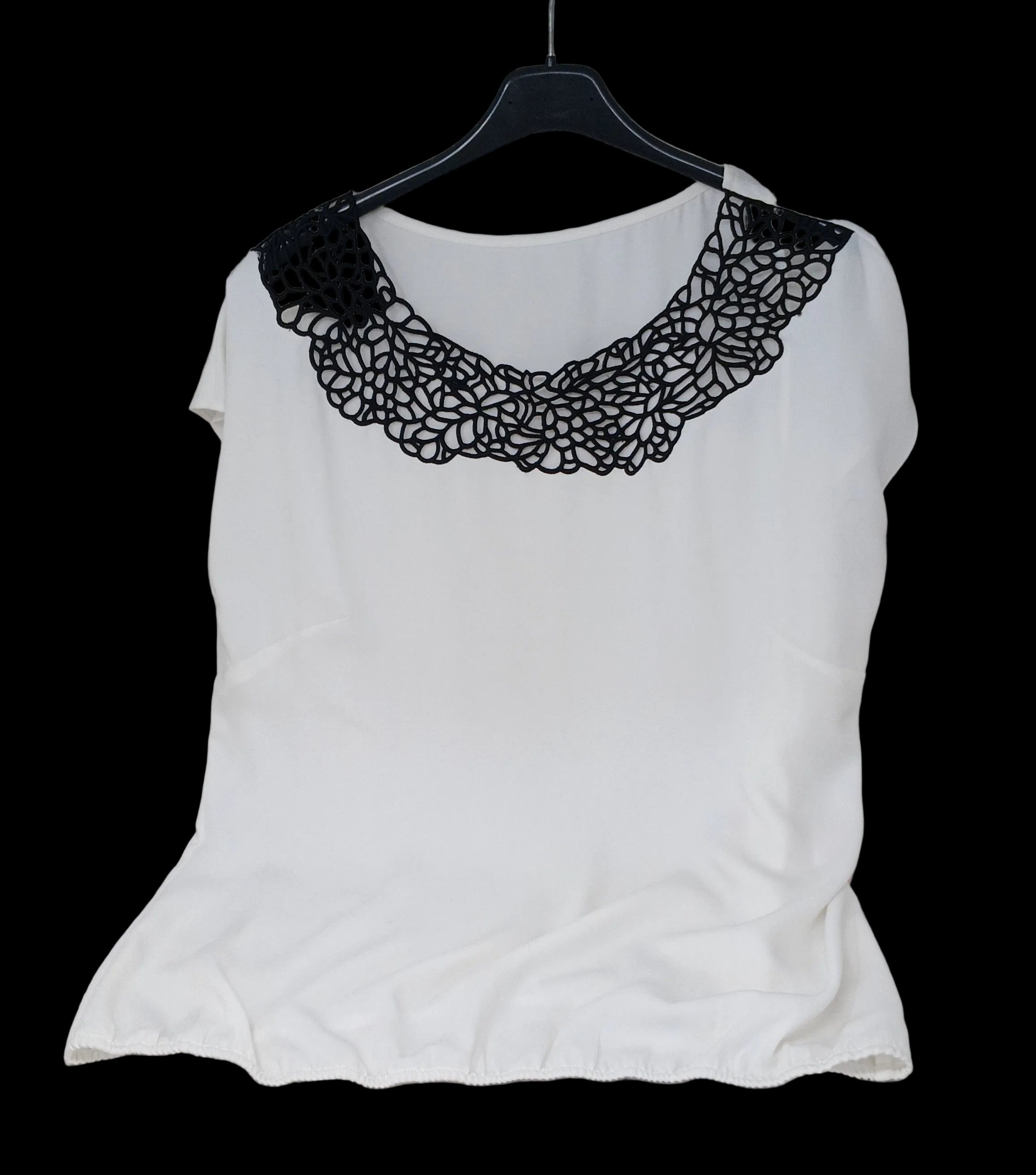 Maglia Raso Bca Nero Ricamo L