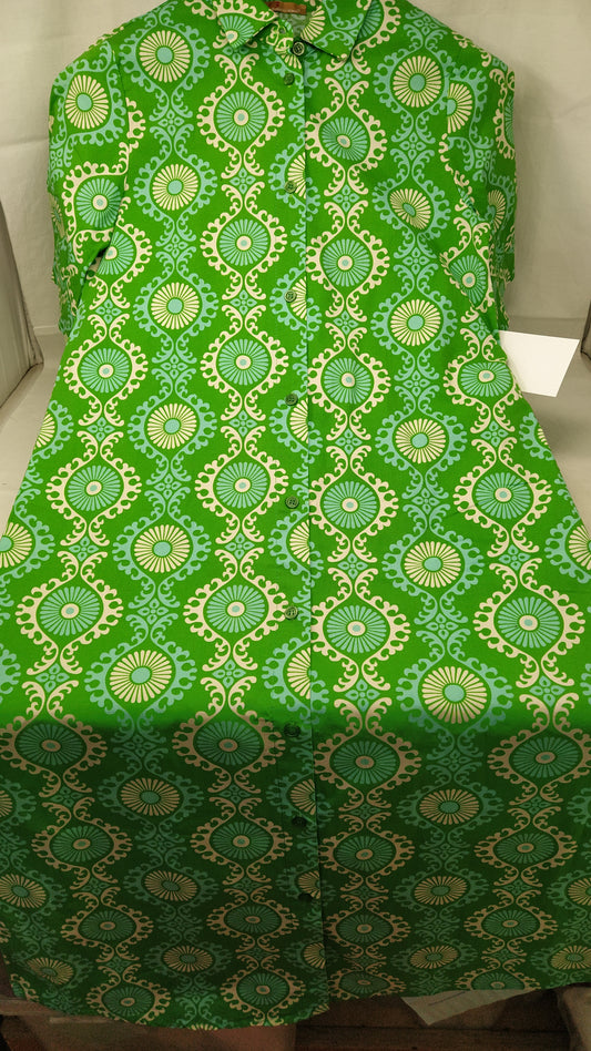 Sunway  Milano Abito Lungo Con Fantasia  Verde Bco M