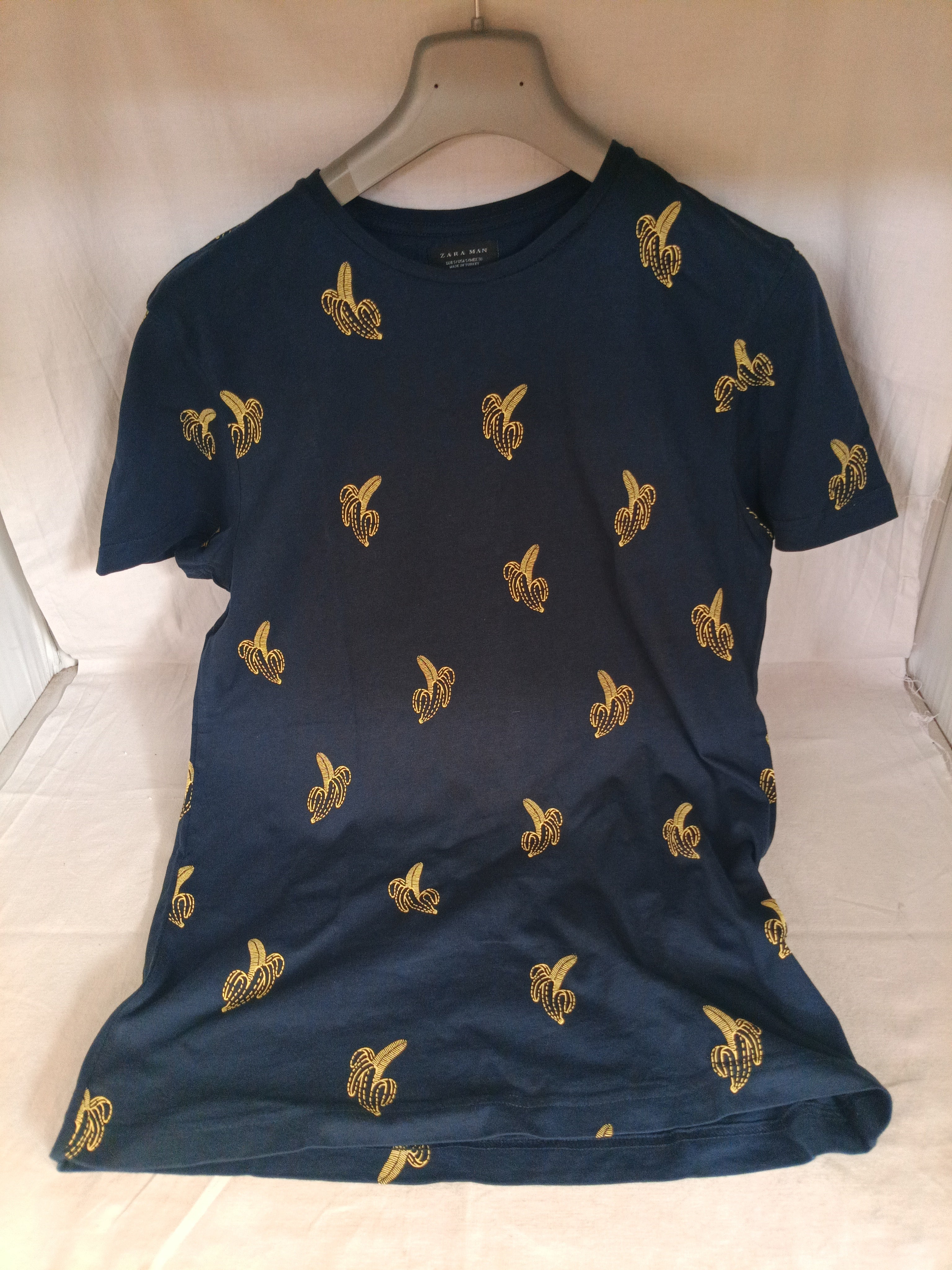 Zara Man Maglietta Blu Banane S