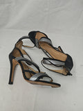 Sandalo Con Tacco Nero Argento 40