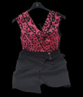 Elisalandri Abito Nero Fucsia  Leopardato 40/42