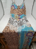 Abito Tulle Lungo Leopardato Pizzo L