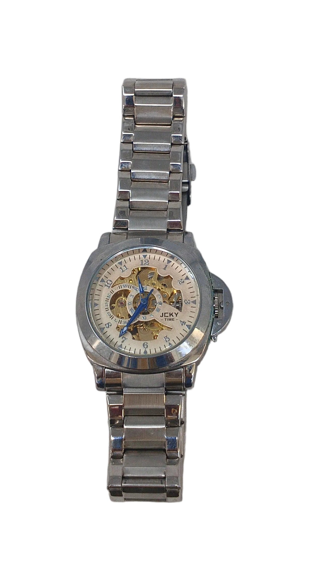 Jcky Time Orologio Automatico Cinturino Acciaio Ingranaggi Dorati
