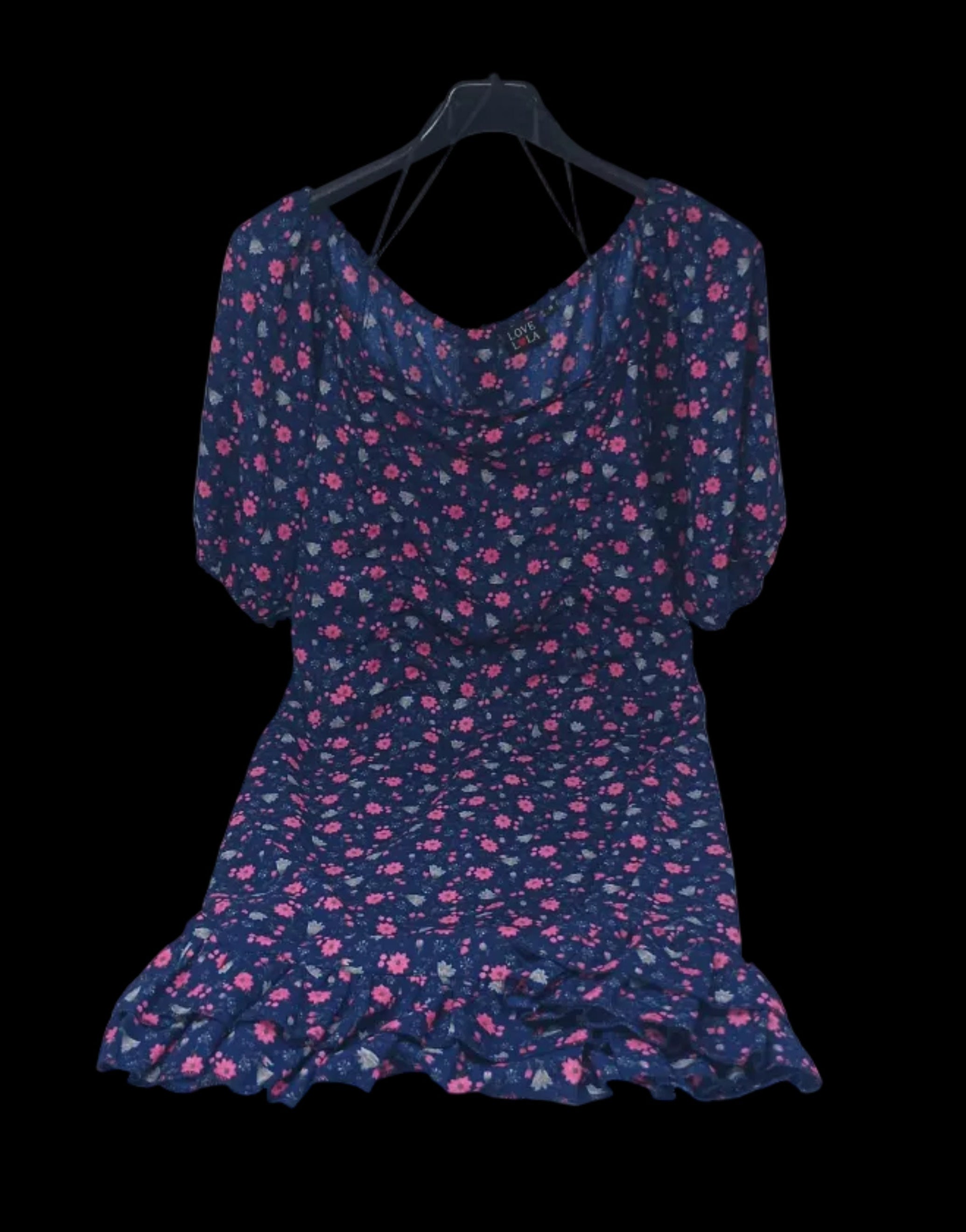Love Lola Abito Tulle Blu Fiorato 44