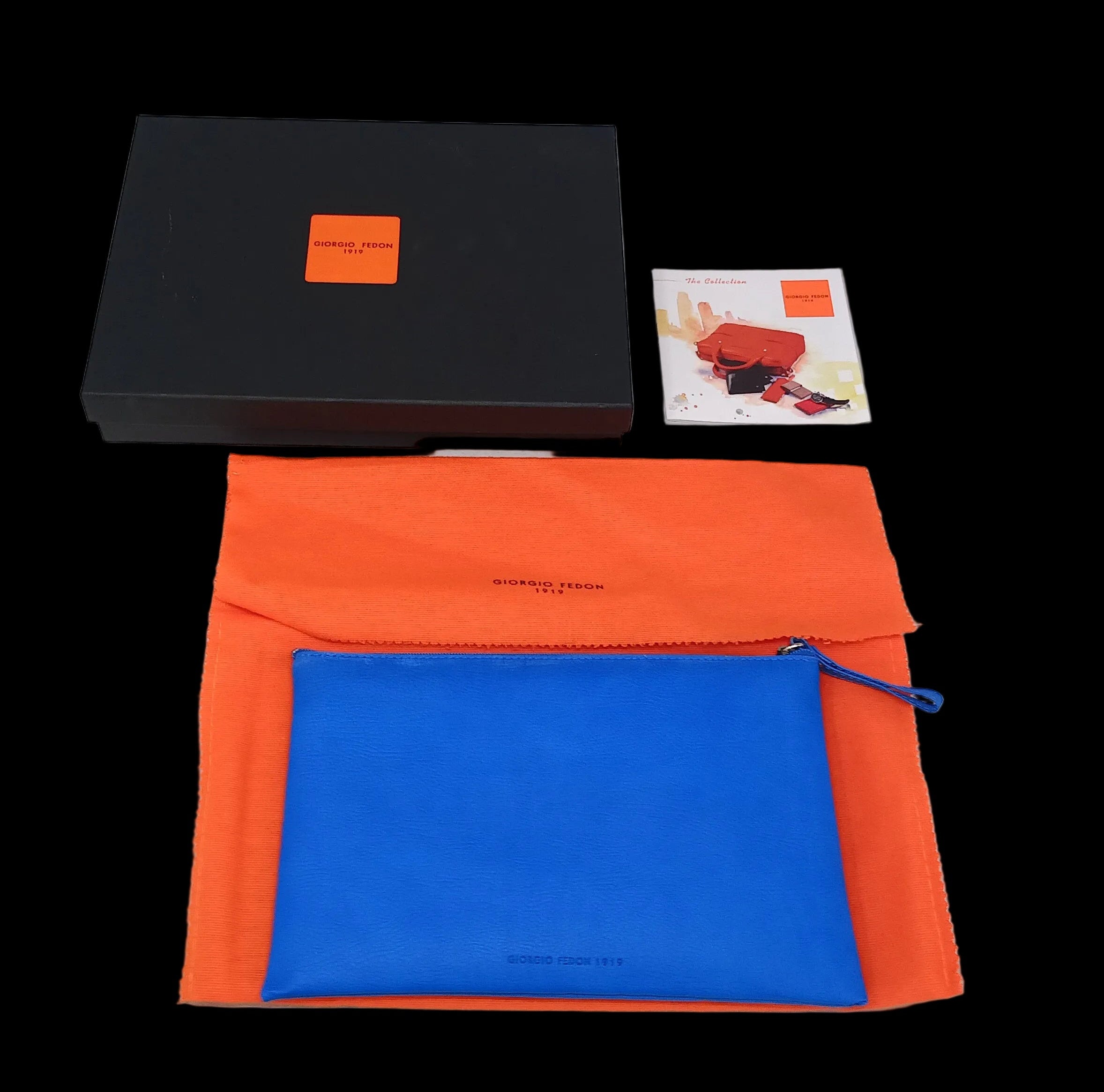 Giorgio Fedon 1919 Astuccio Necessaire Azzuro In Pelle Nuovo
