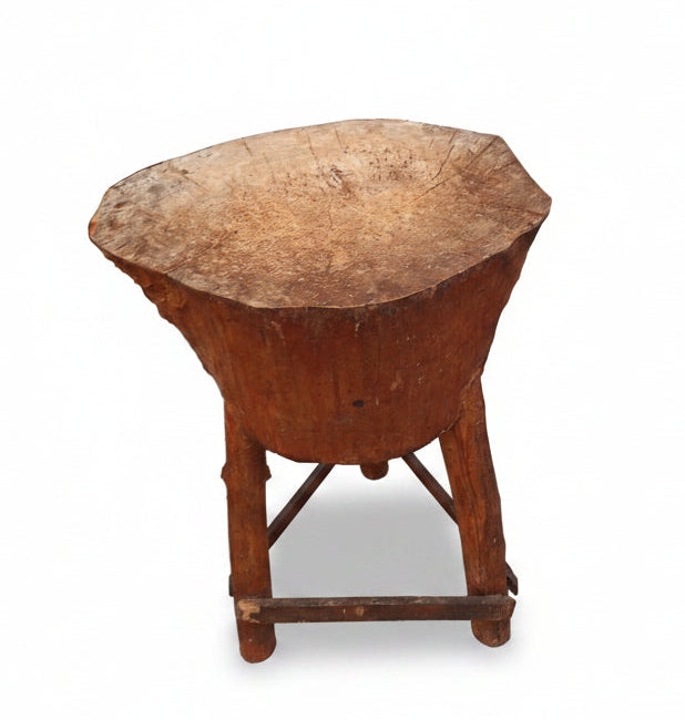 Ceppo Legno Su Trepiede 58x40x85