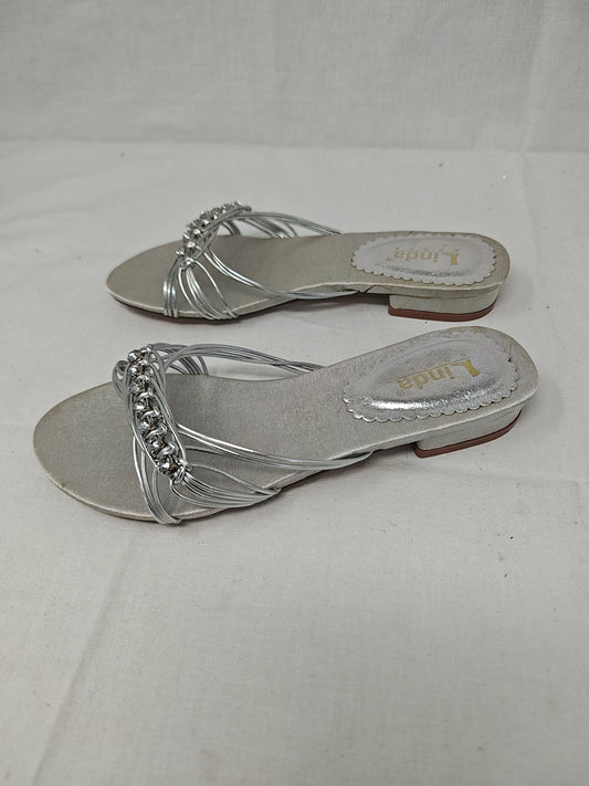 Linda Ciabatta Argento Strass 35 Nuove