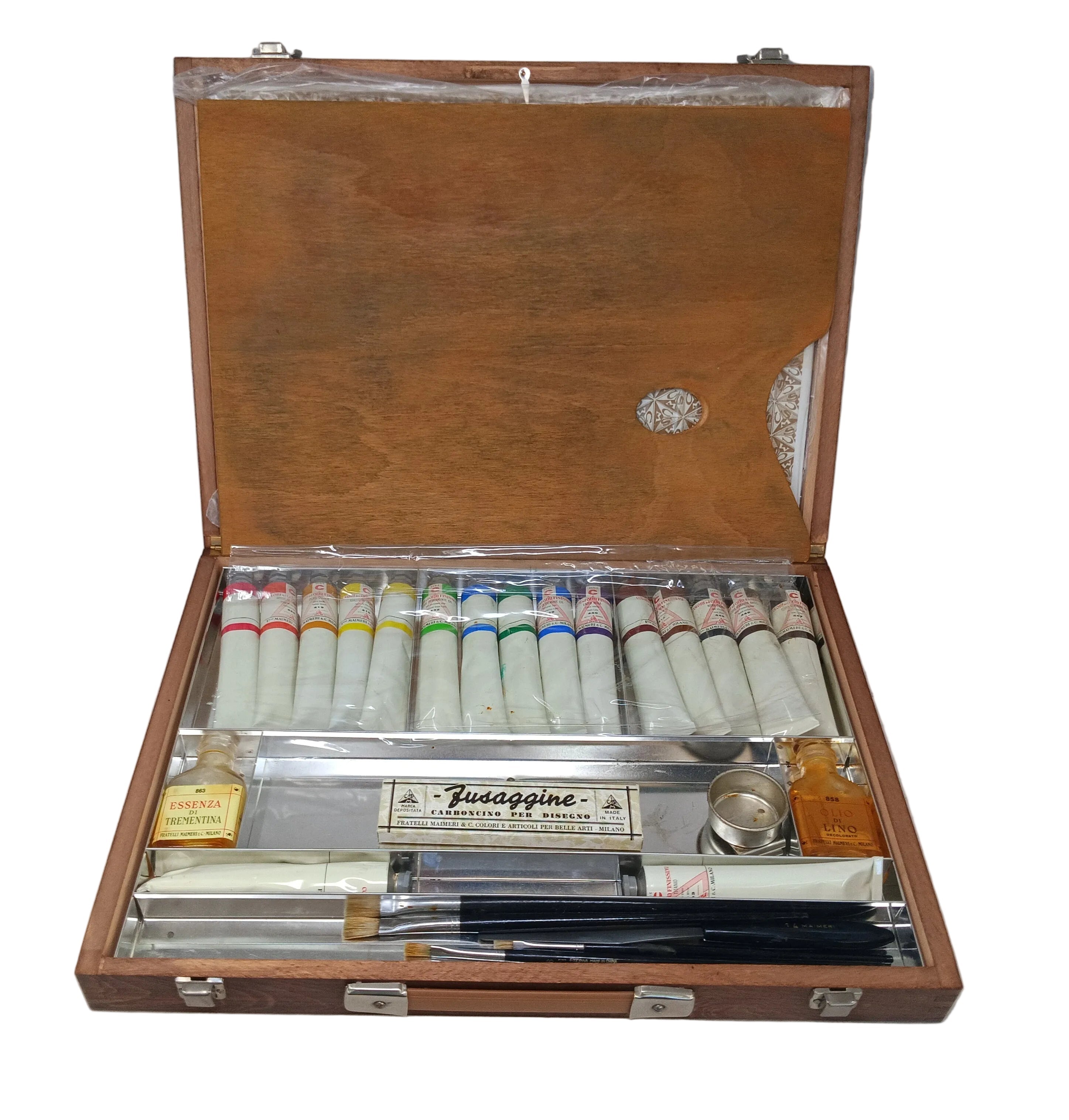 Maimeri Valigetta Legno Con Kit X Pittura Olio 17 Tubi
