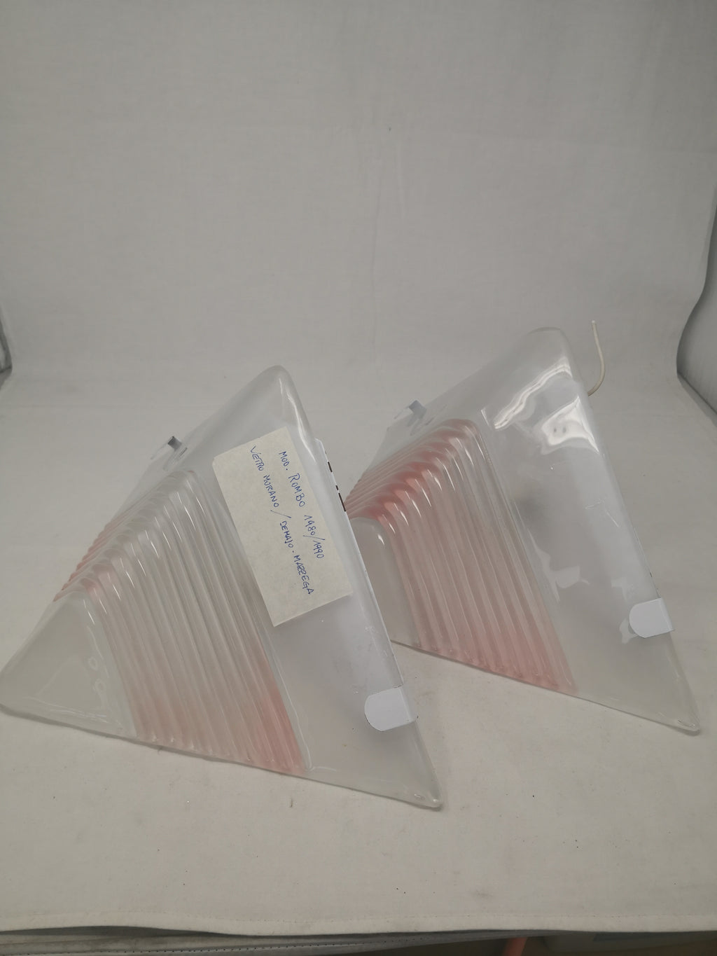 Coppia Applique Da Parete Murano Demajo - Mazzega Anni 80/90