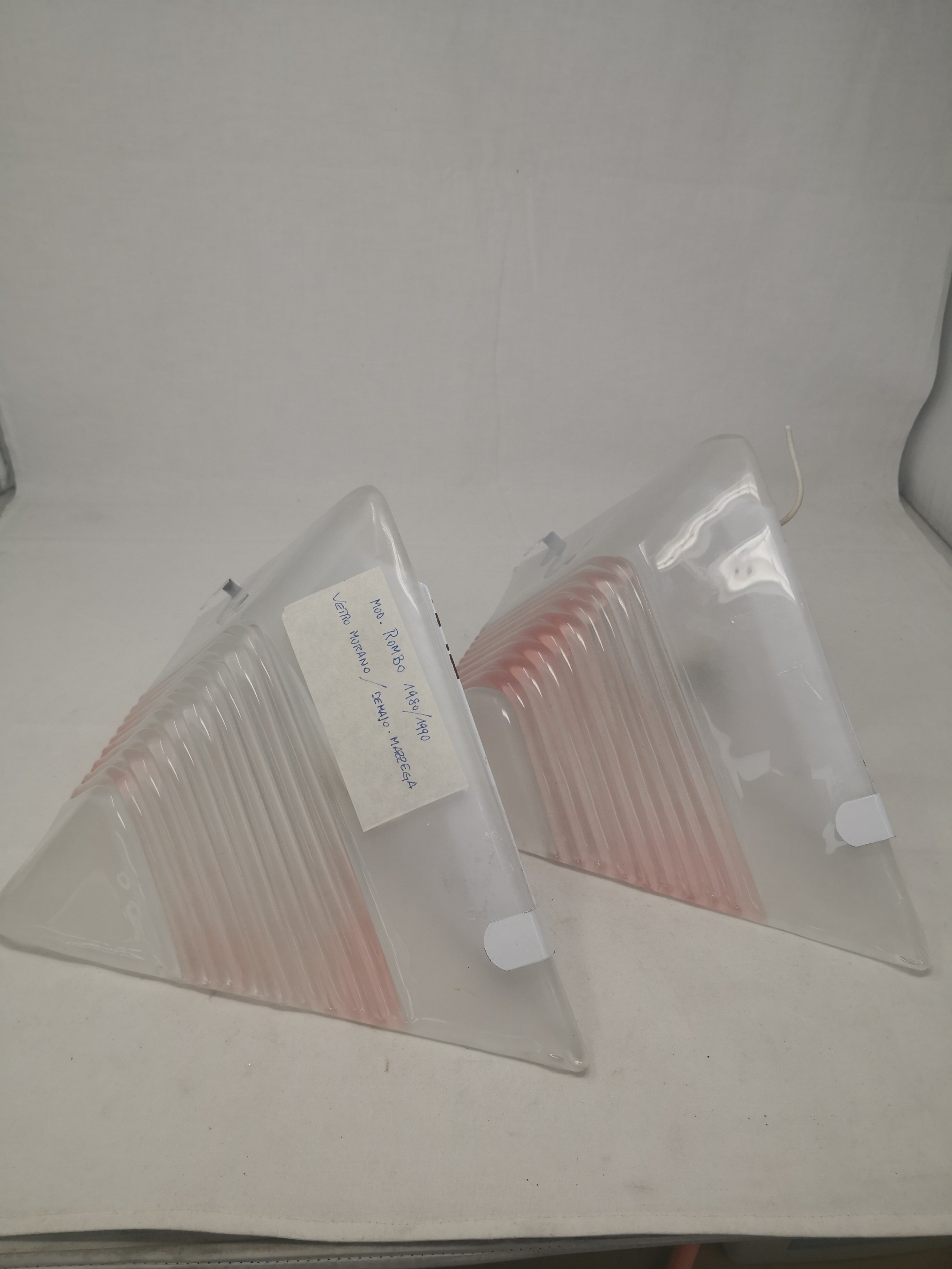 Coppia Applique Da Parete Murano Demajo - Mazzega Anni 80/90