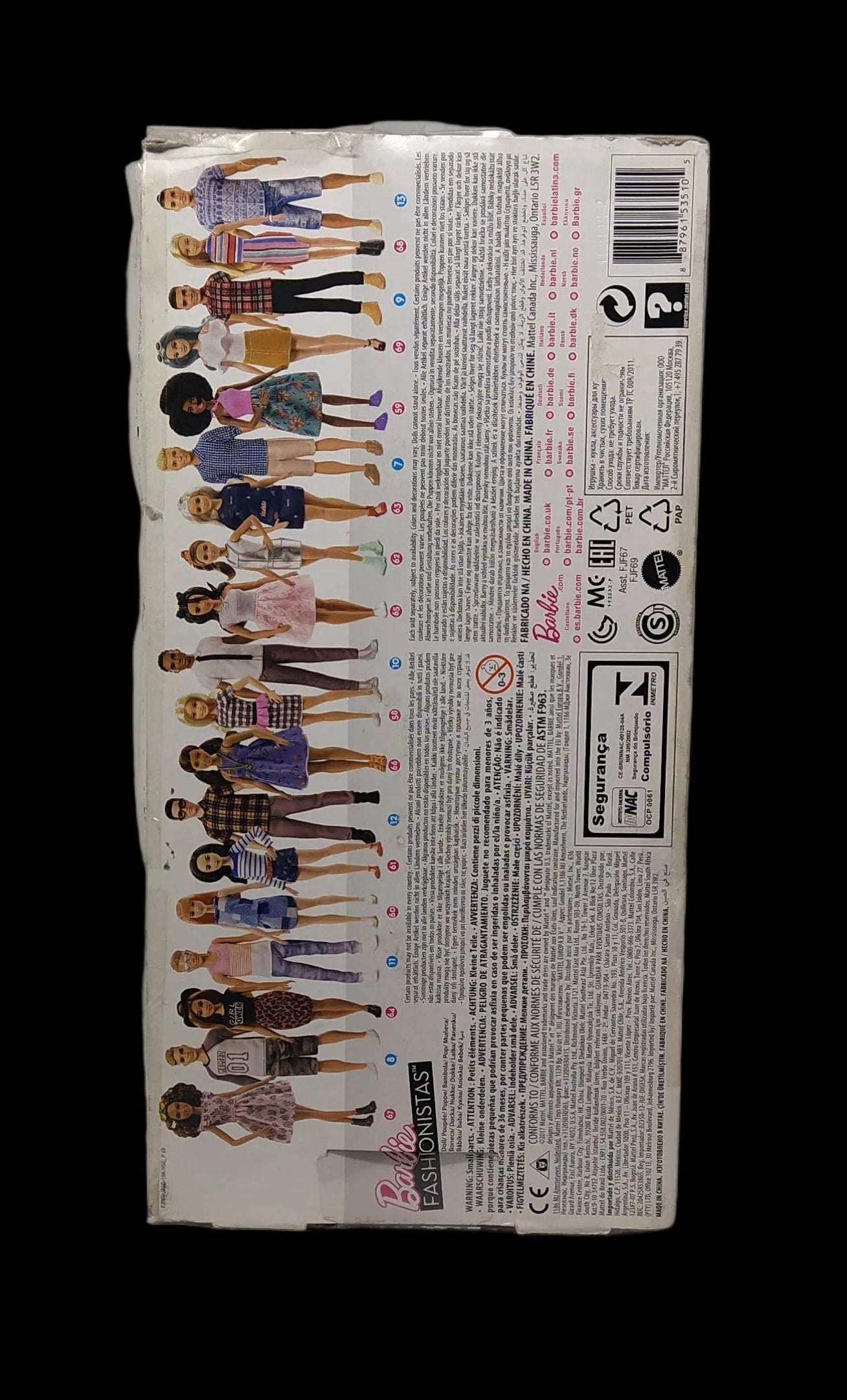 Barbie Fashionistas Tinte Vivaci Con Un Secondo Look Incluso, Fjf69 Con Scatola
