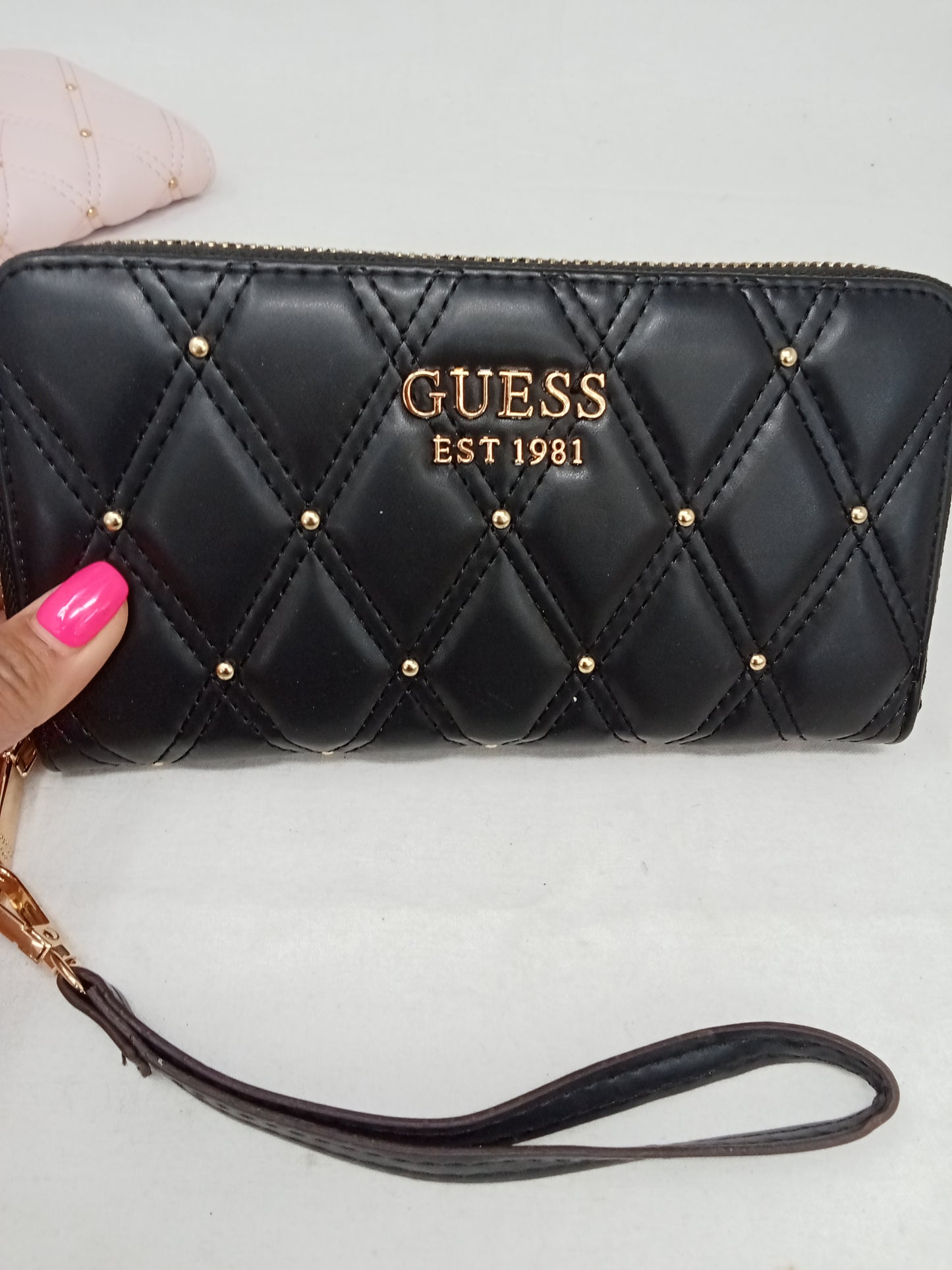 Guess Portafoglio Trapuntata Nera Donna