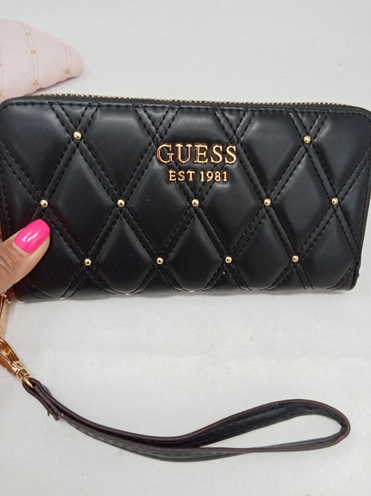 Guess Portafoglio Trapuntata Nera Donna