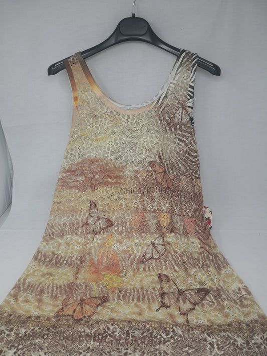 Yes Zee Canotta Tulle Beige Fiori M