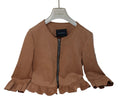 New Collection Giacca Beige In Lana Cotta Volant S/m