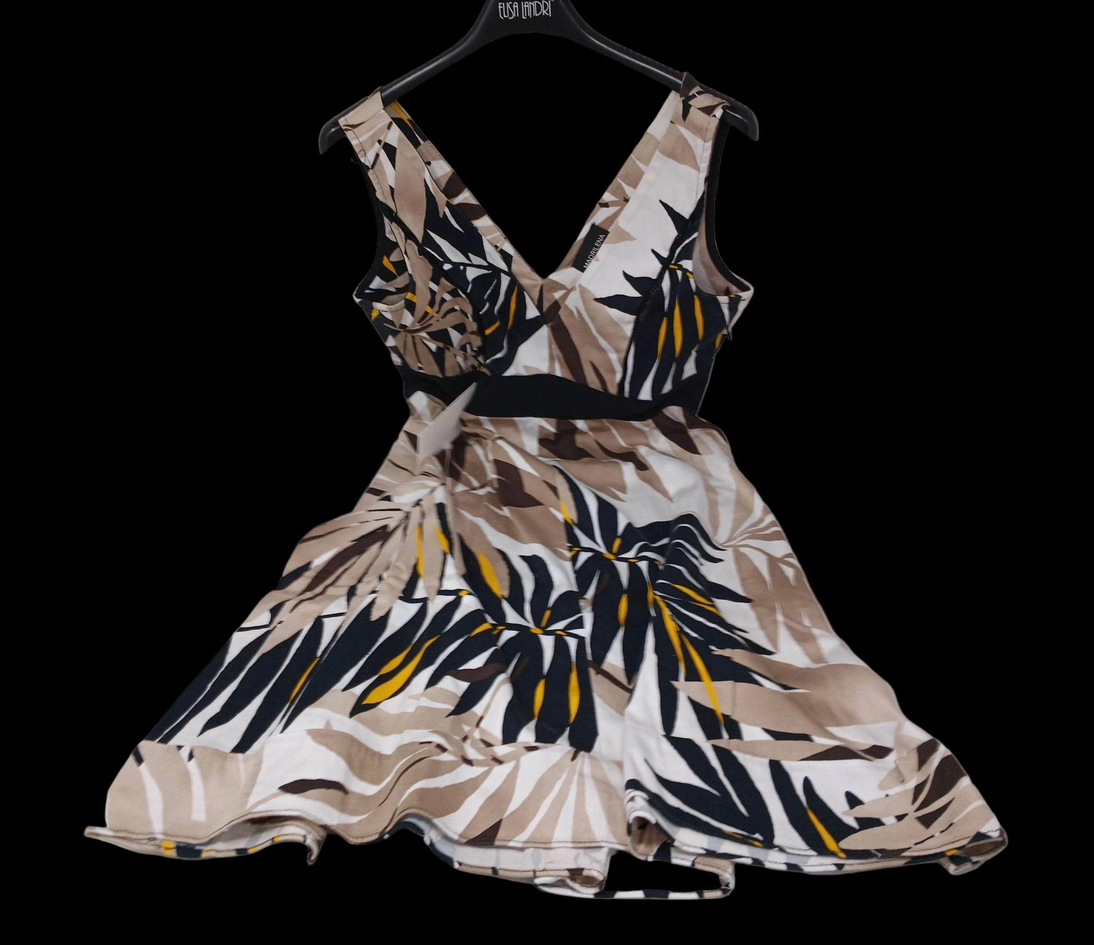 Madrilena Abito Con Fantasia Beige Nero Bca 44