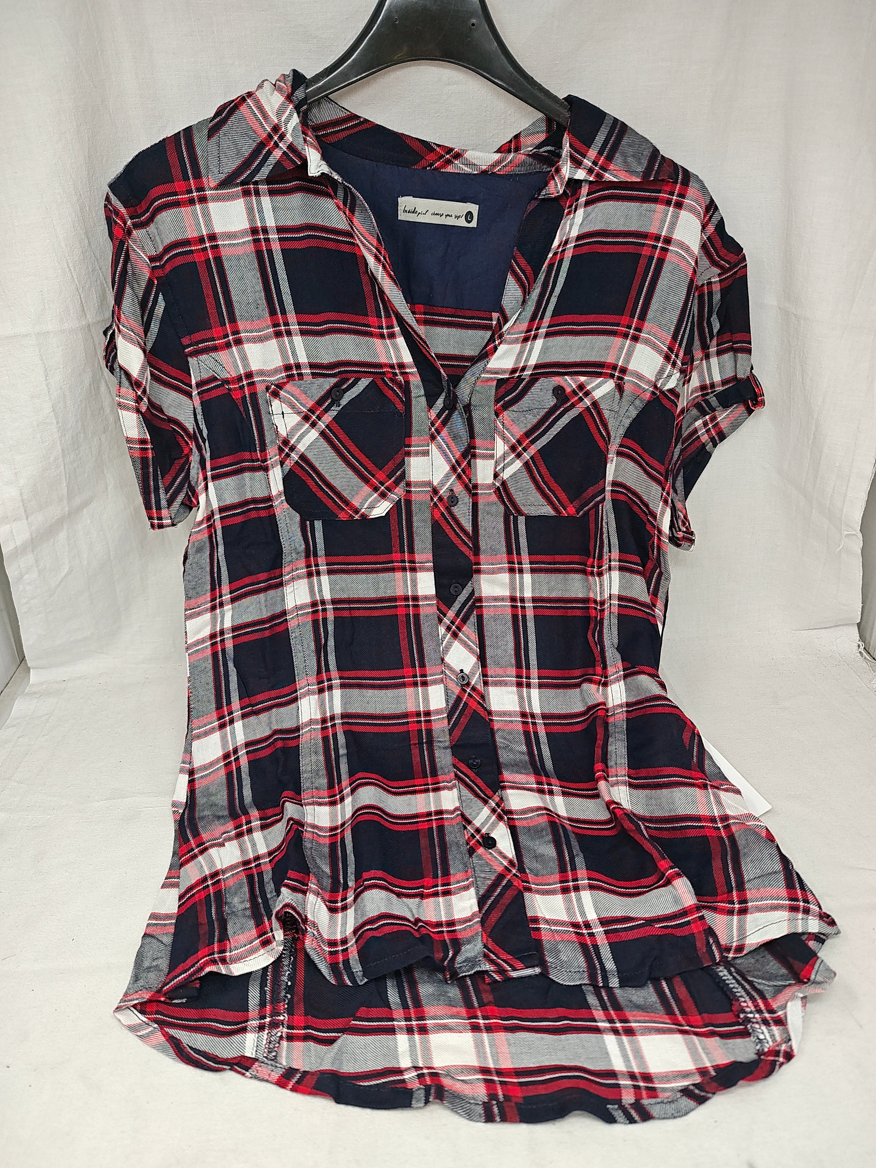 Camicia Scozzese Blu Rosso Bco L