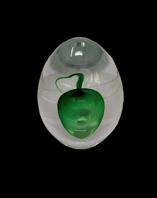 Leixus J. Machalek Fermacarte Vetro Interno Frutto Verde H 11cm