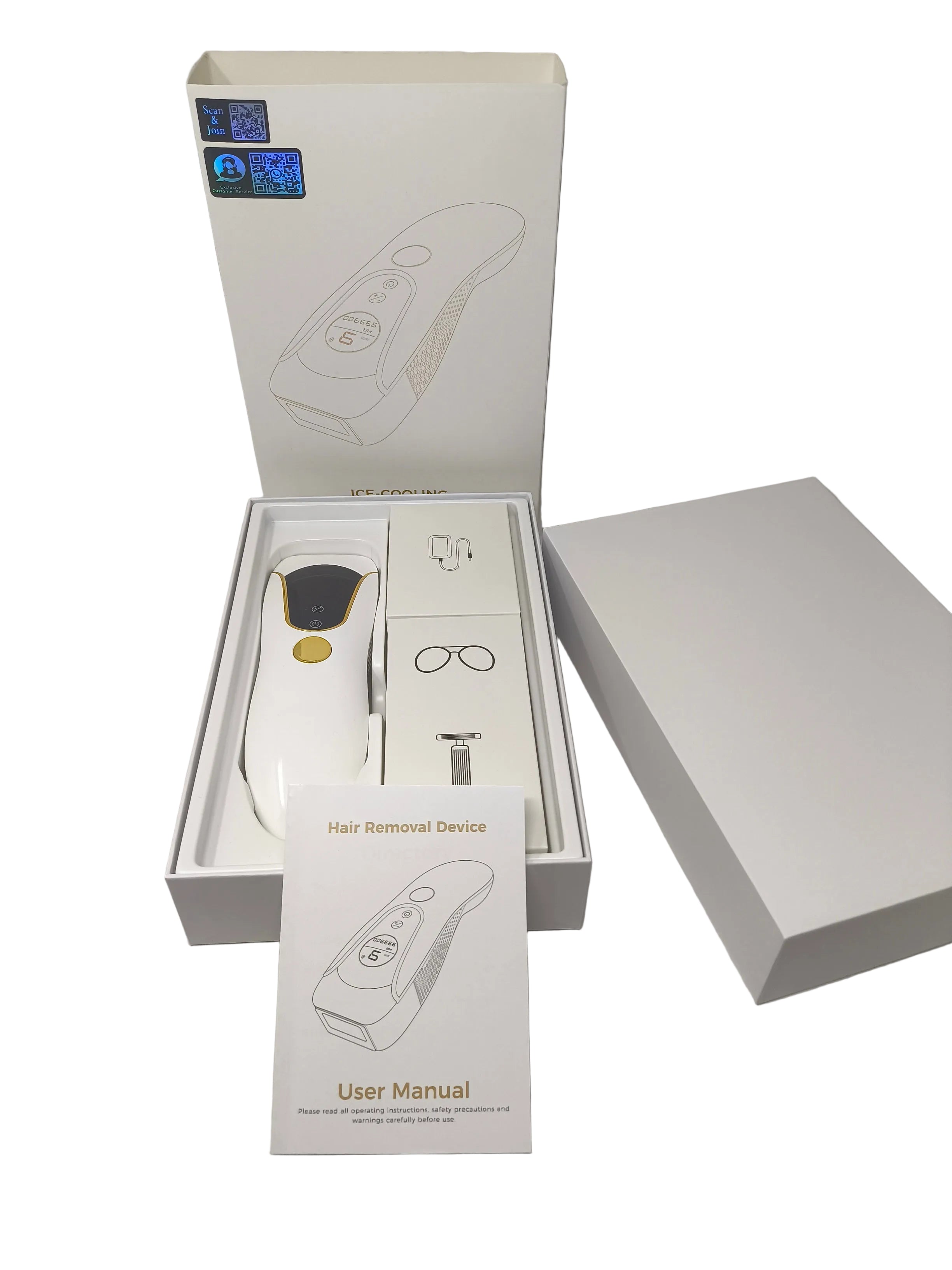 Epilatore A Luce Pulsata Ipl Con Raffreddamento A Ghiaccio, 3 In 1 - 8 Velocità Nuovo (3)