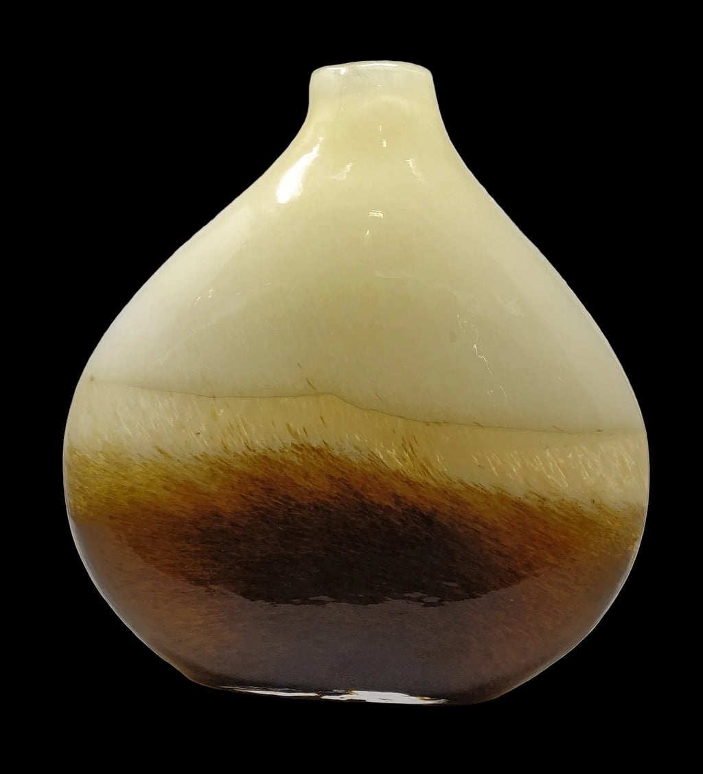 _vaso Vetro Murano Bianco/marrone H 30,5cm