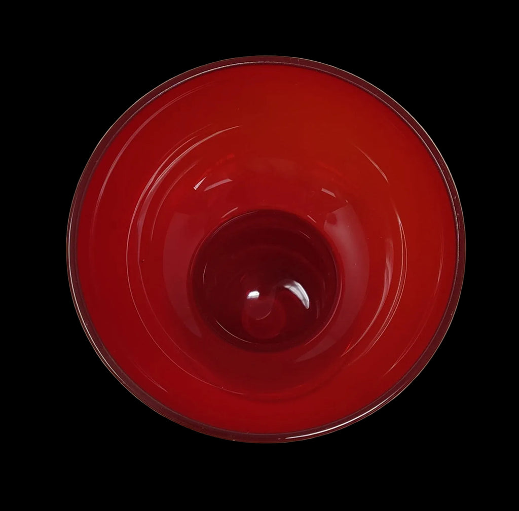 _vaso Vetro Murano Rosso Rubino Con Bolla Nella Base H 15cm