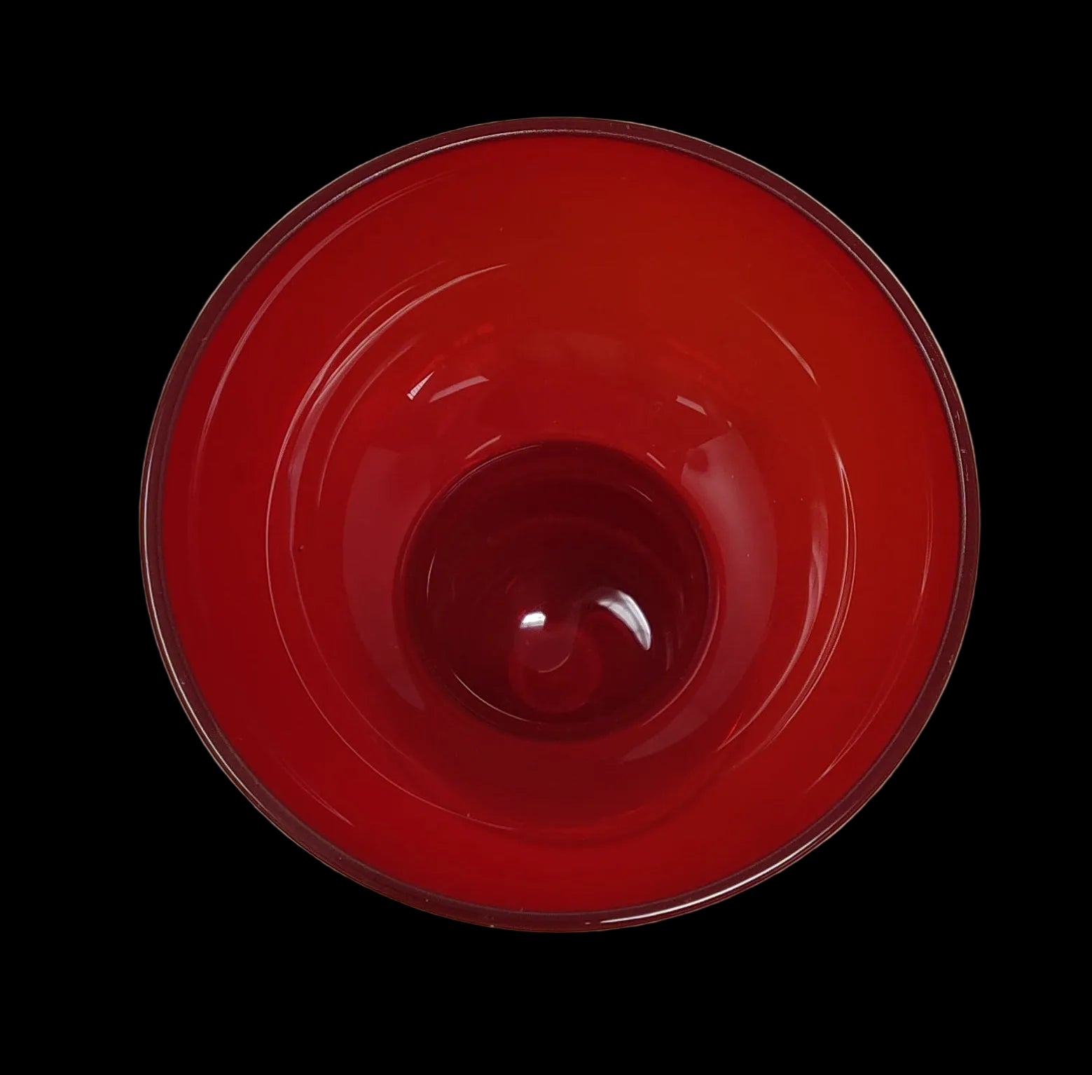 _vaso Vetro Murano Rosso Rubino Con Bolla Nella Base H 15cm