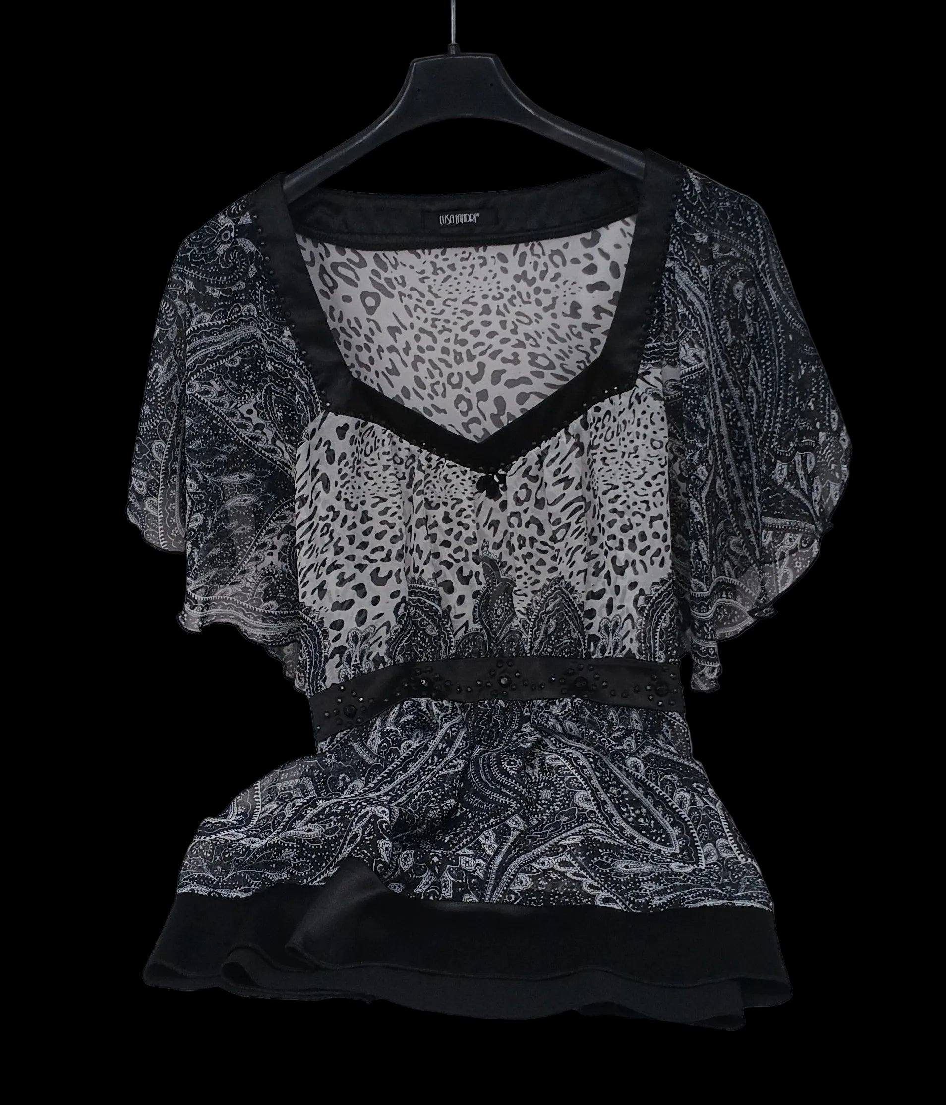 Elisalandri Maglia Tulle Nera Bca Paiett M