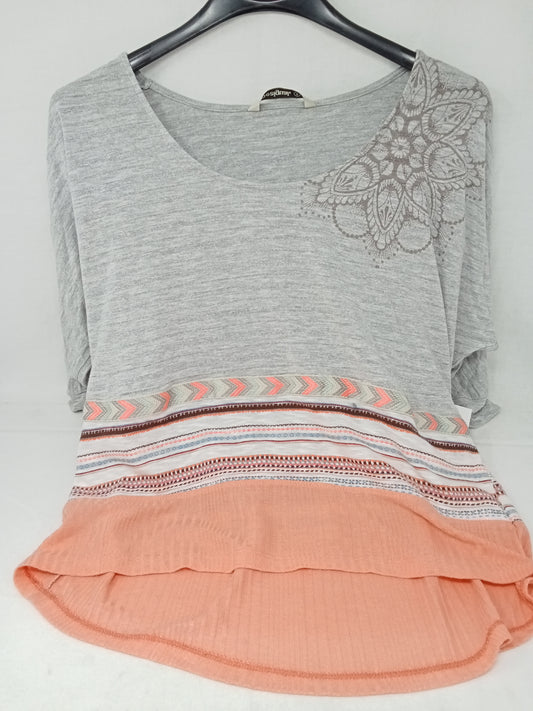 Desigual Maglietta Grigia Salmone S