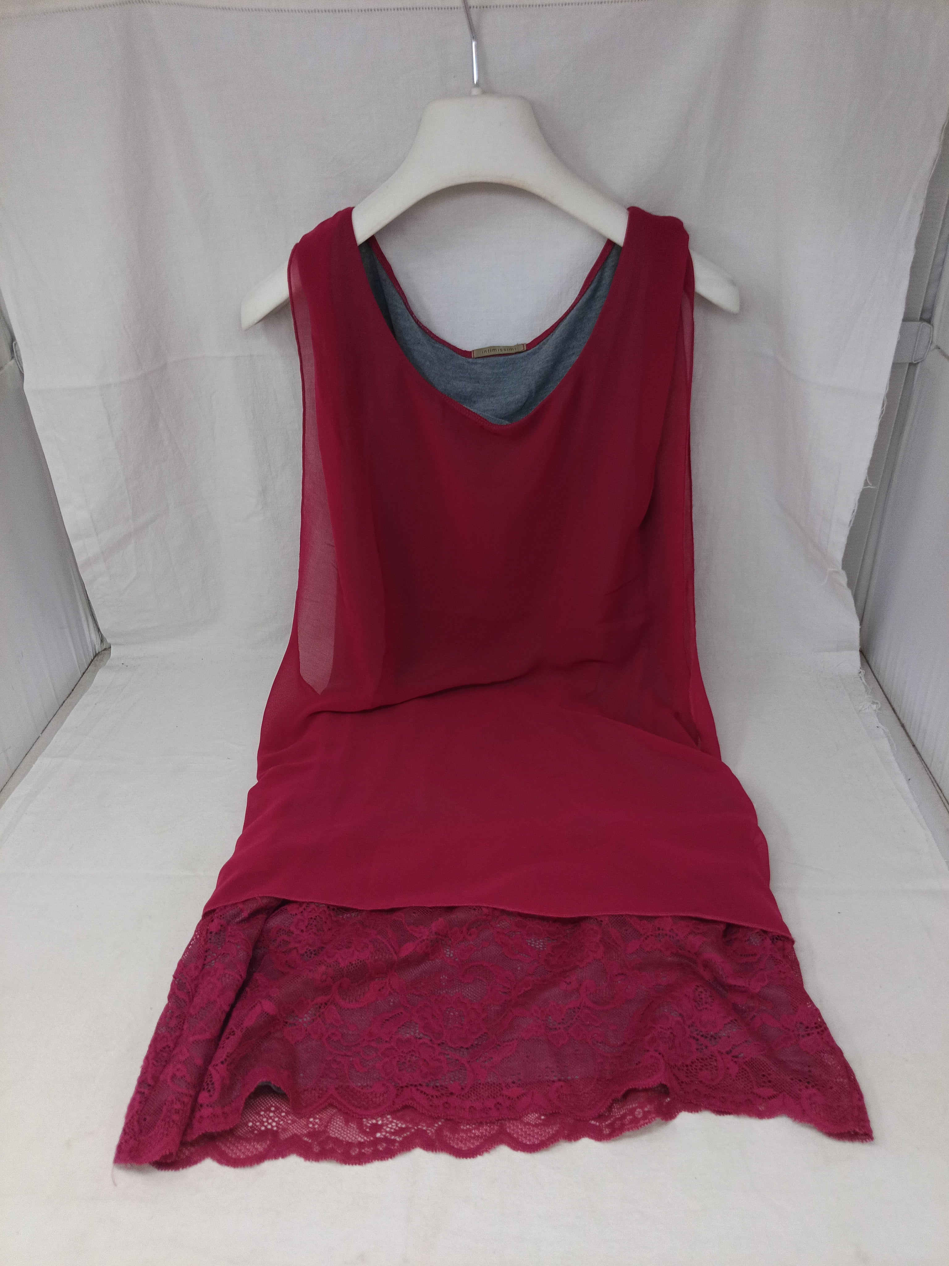 Intimissimi Abito Tulle Pizzo Bordeaux M