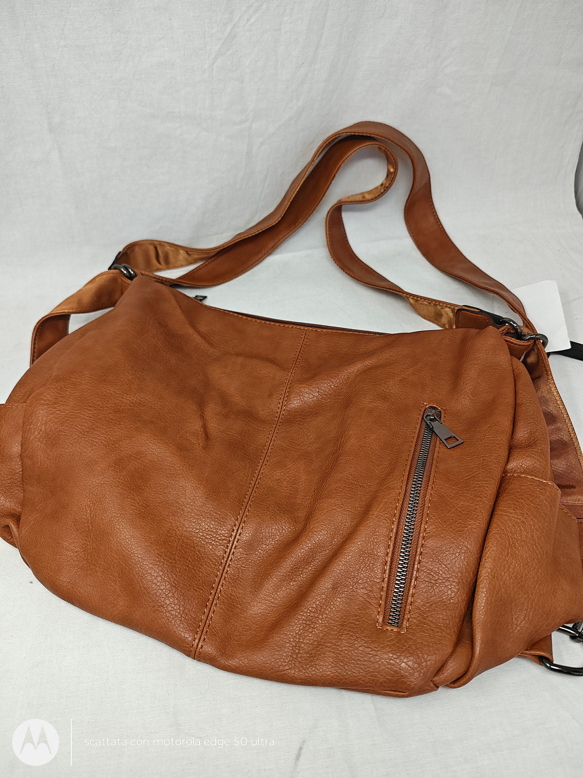 Borsa A Tracolla Ecopelle Marrone