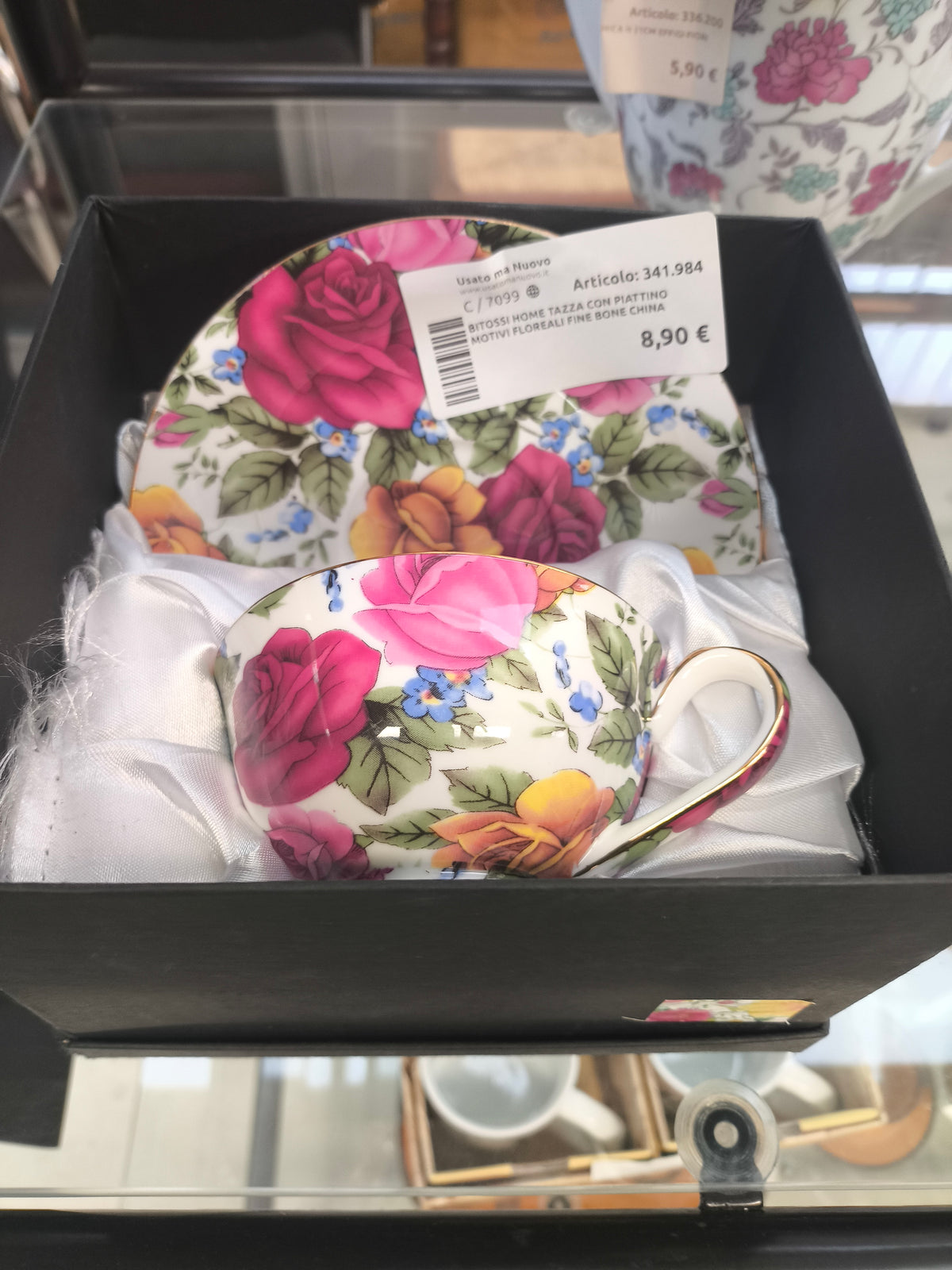 Bitossi Home Tazza Con Piattino Motivi Floreali Fine Bone China