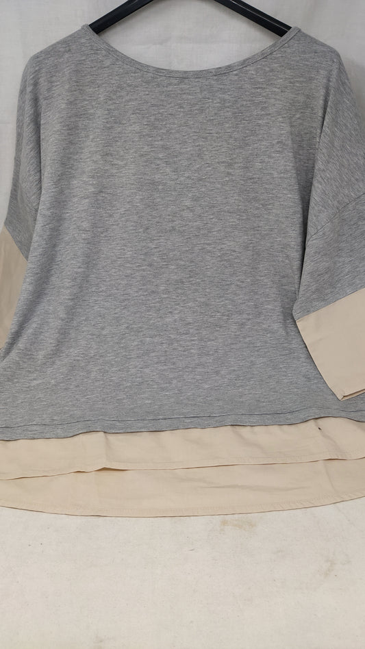 Caterina Maglietta Grigia Beige M