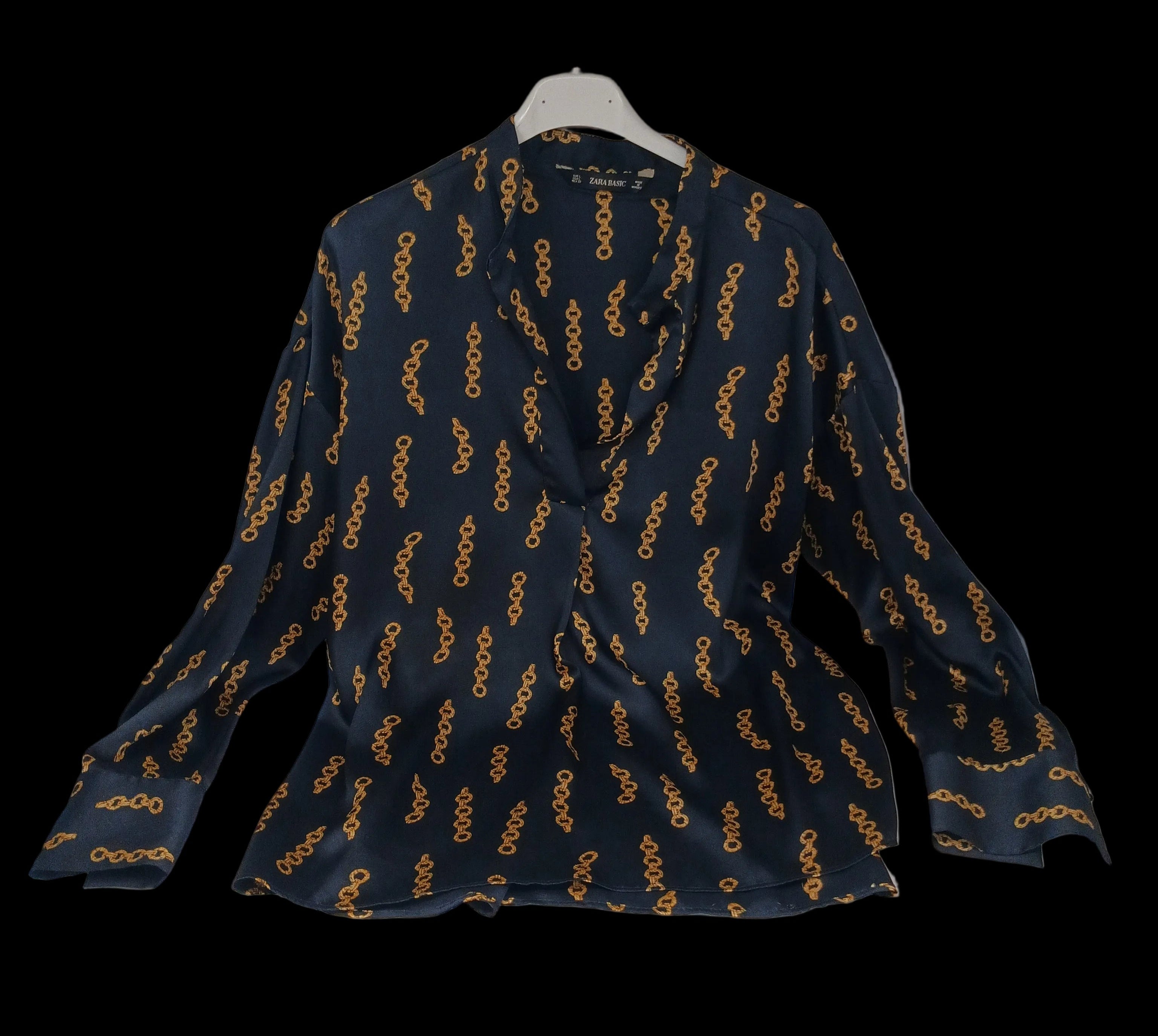 Zara Camicia Nera Stampa Catene L