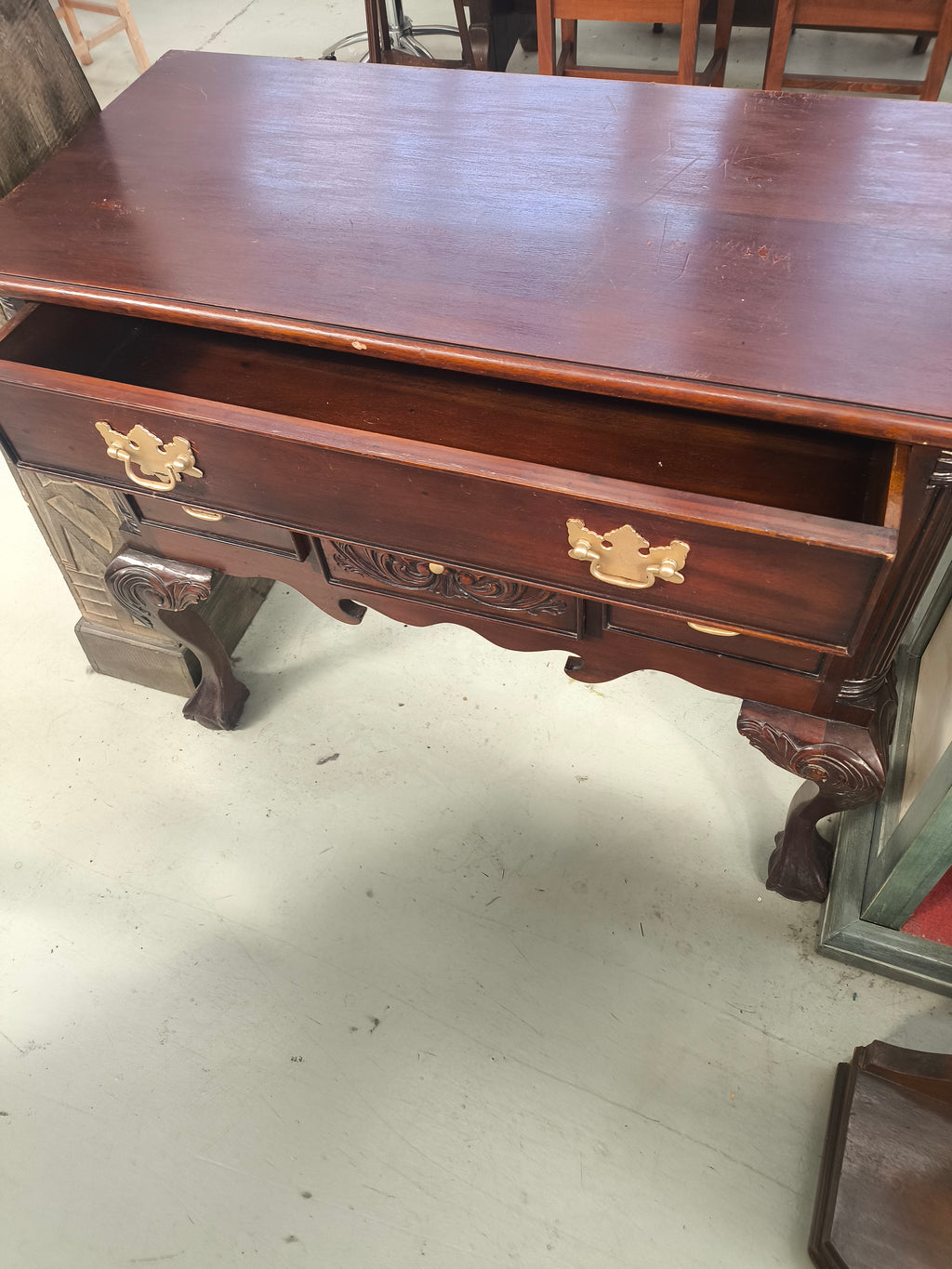 Mobile Console In Massello Scuro 4 Cassetti Lxpxh 95x44x82