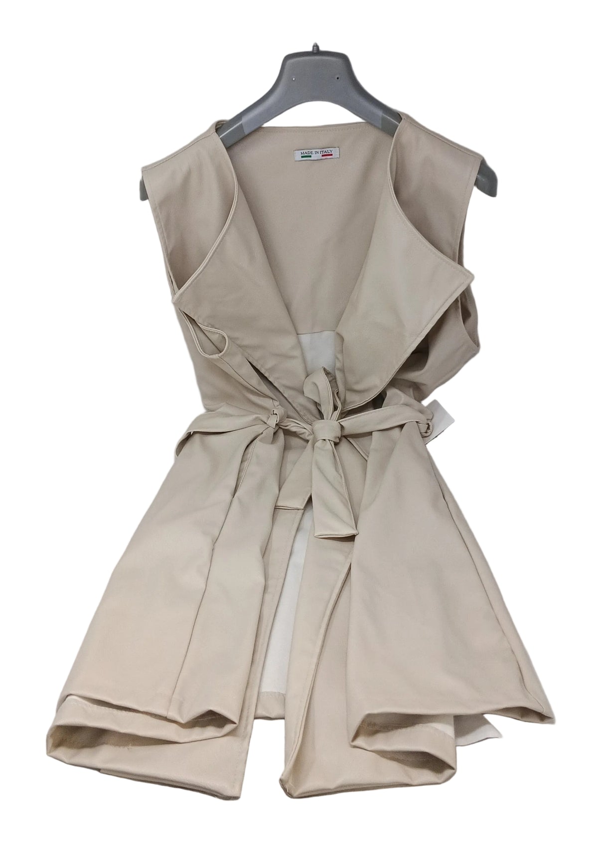 Made In Italy Gilet Ecopelle Beige Tu