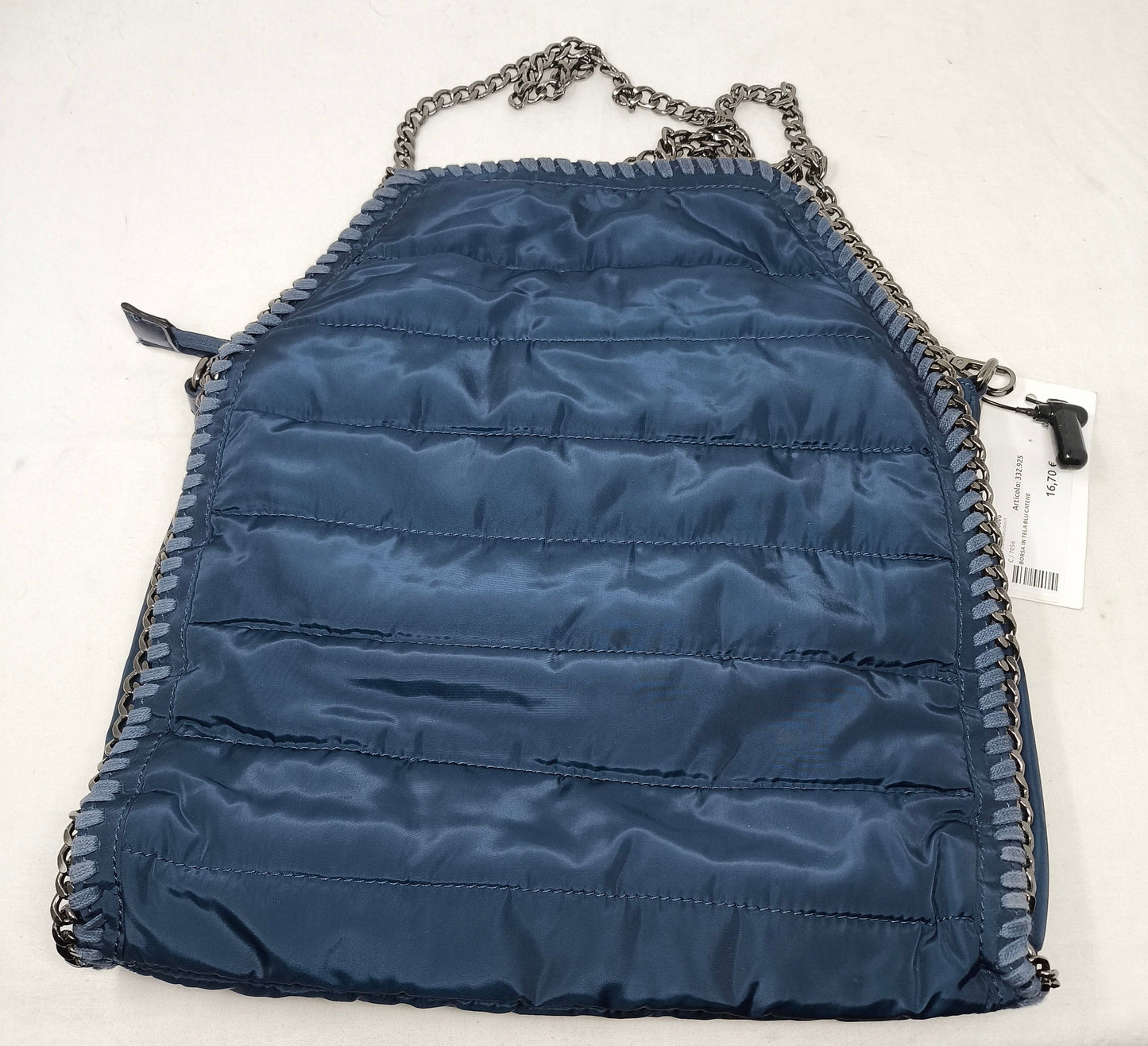 Borsa In Tela Blu Catene