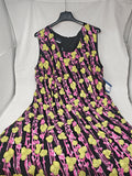Persona Abito Nero Fiorato Fucsia Giallo Xl Nuovo