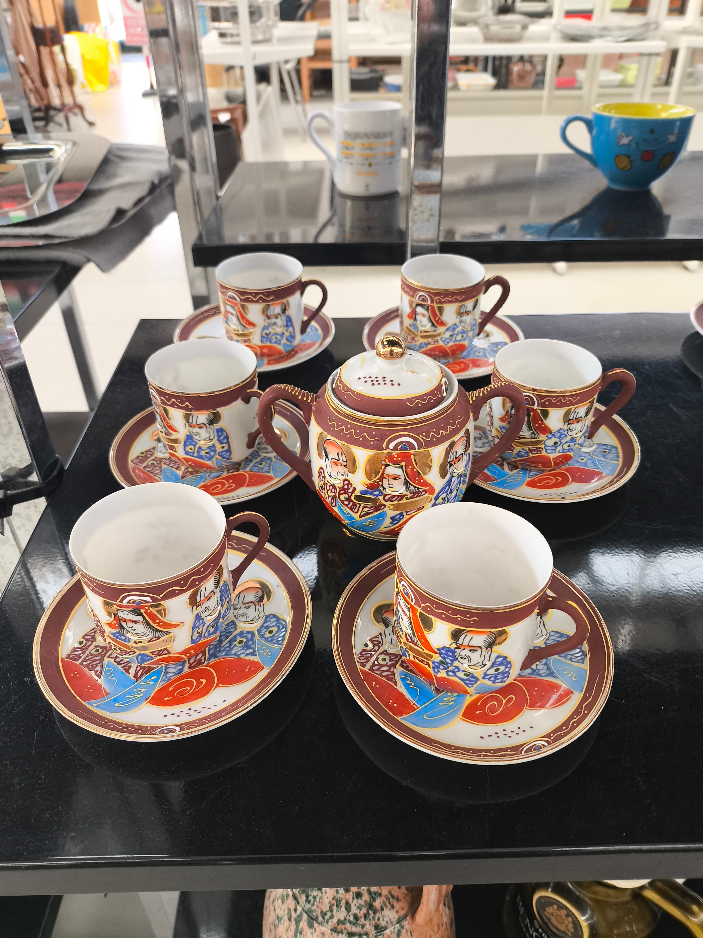 Servizio Da Caffè Giapponese Stile "geisha" Satsuma 6 Persone