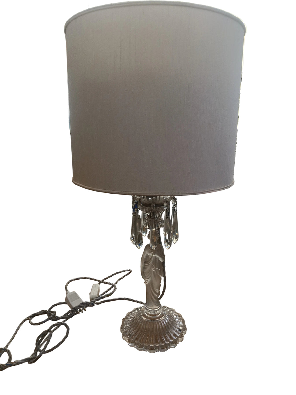 Lampada Da Tavolo Cristallo Con Pendenti 3 Lampade