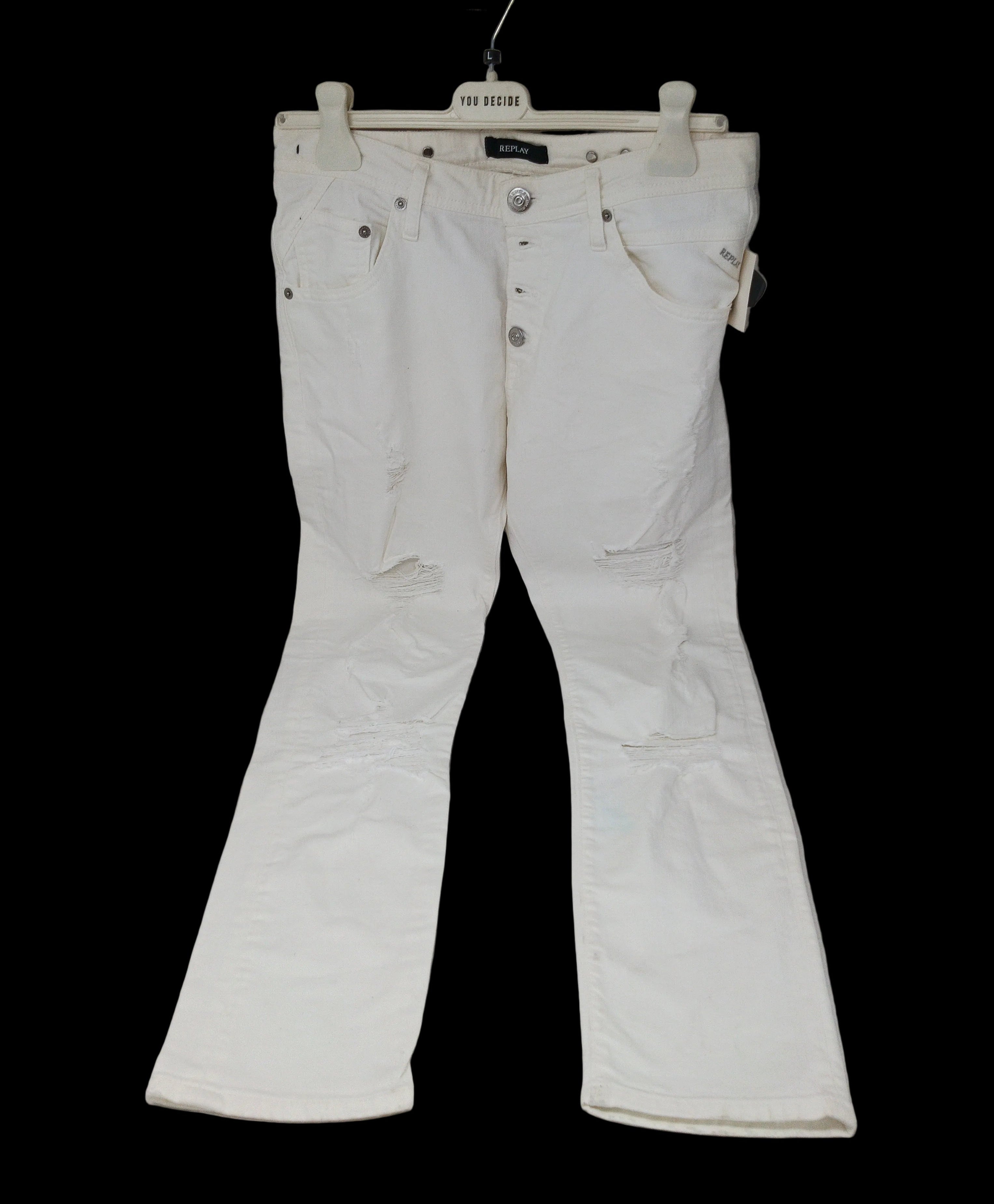 Replay Pantaloni Jeans Bco Strappati 26