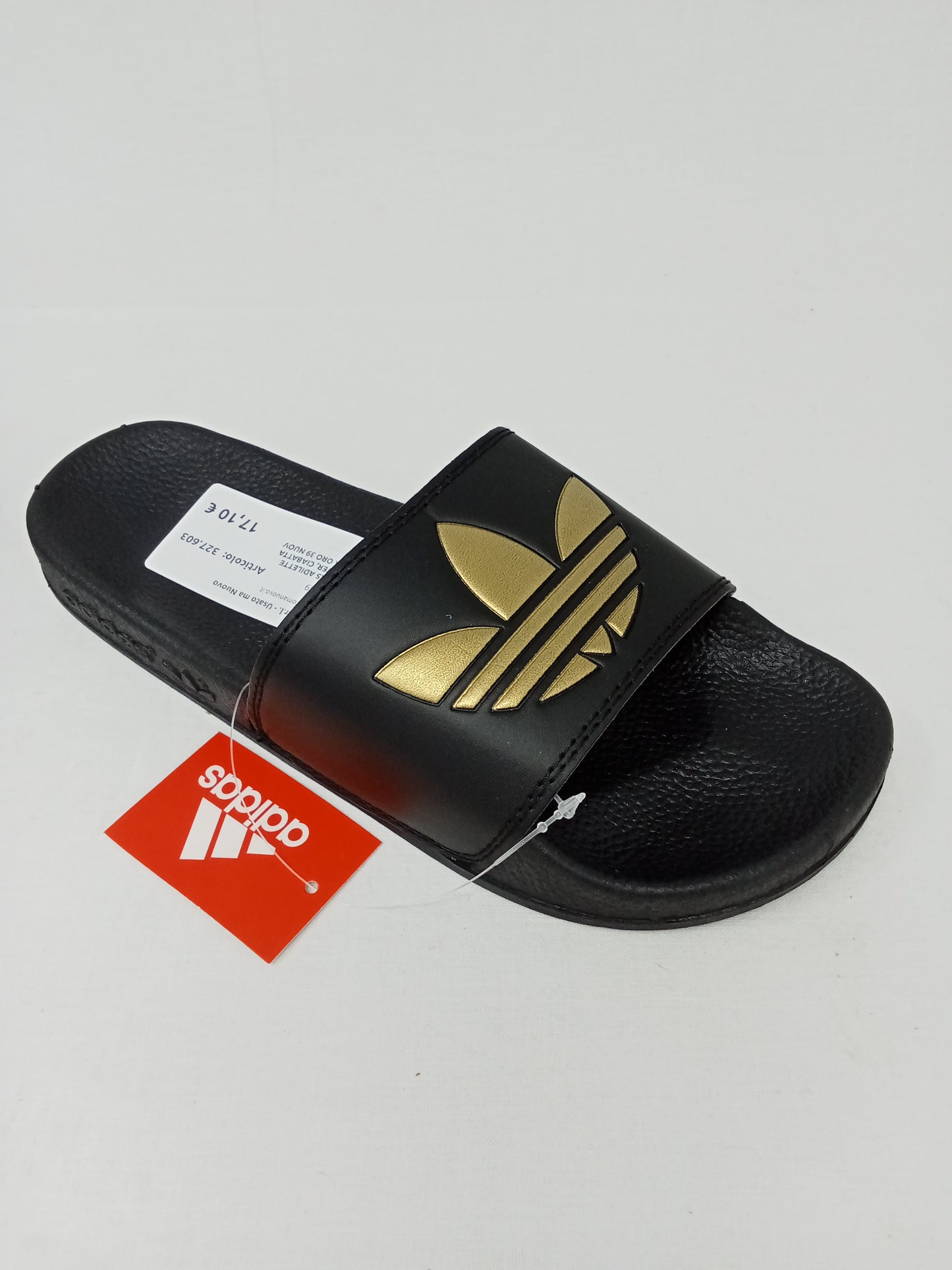 Adidas Adilette Shower, Ciabatta Nera Oro 39 Nuova