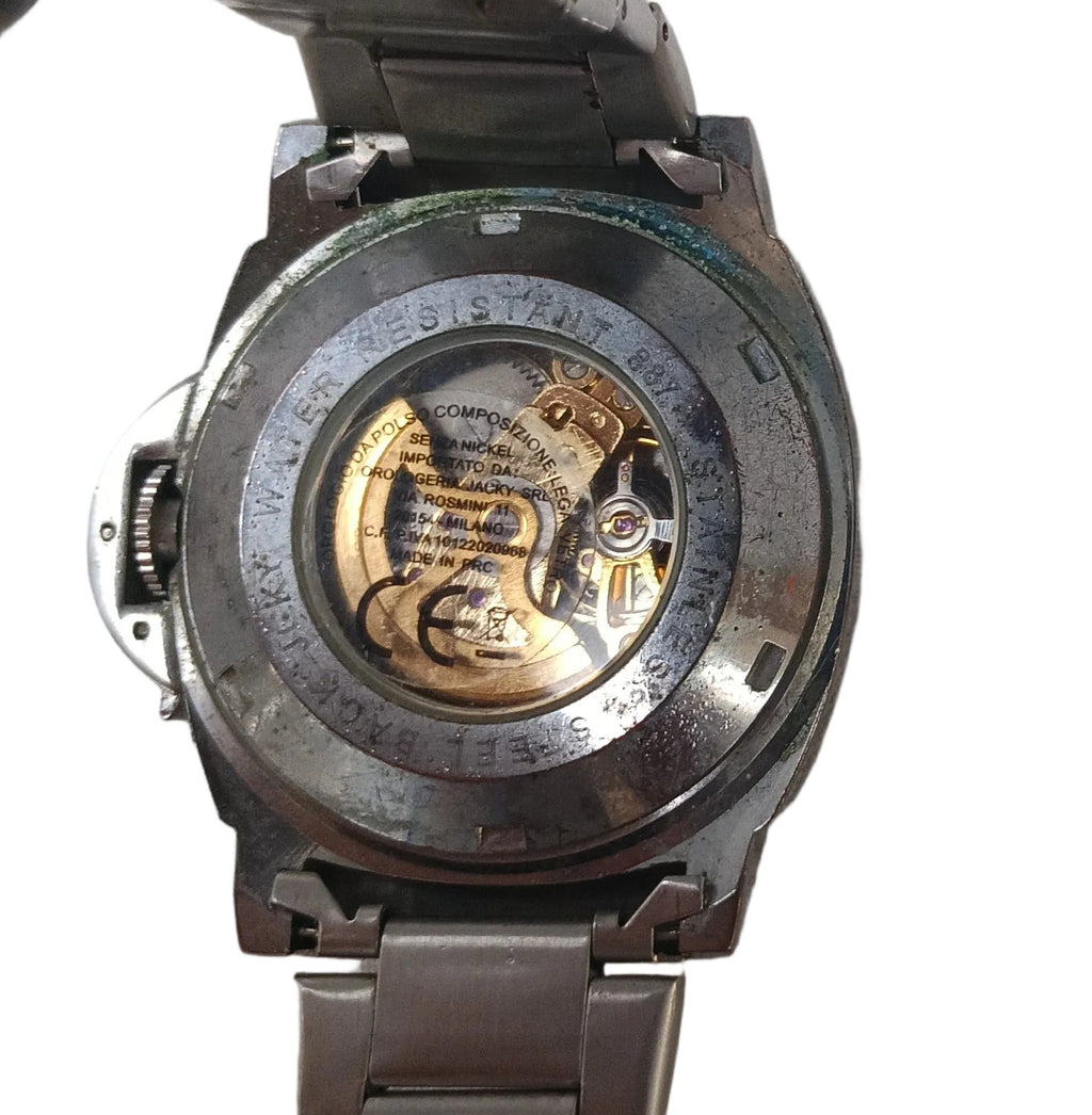 Jcky Time Orologio Automatico Cinturino Acciaio Ingranaggi Dorati