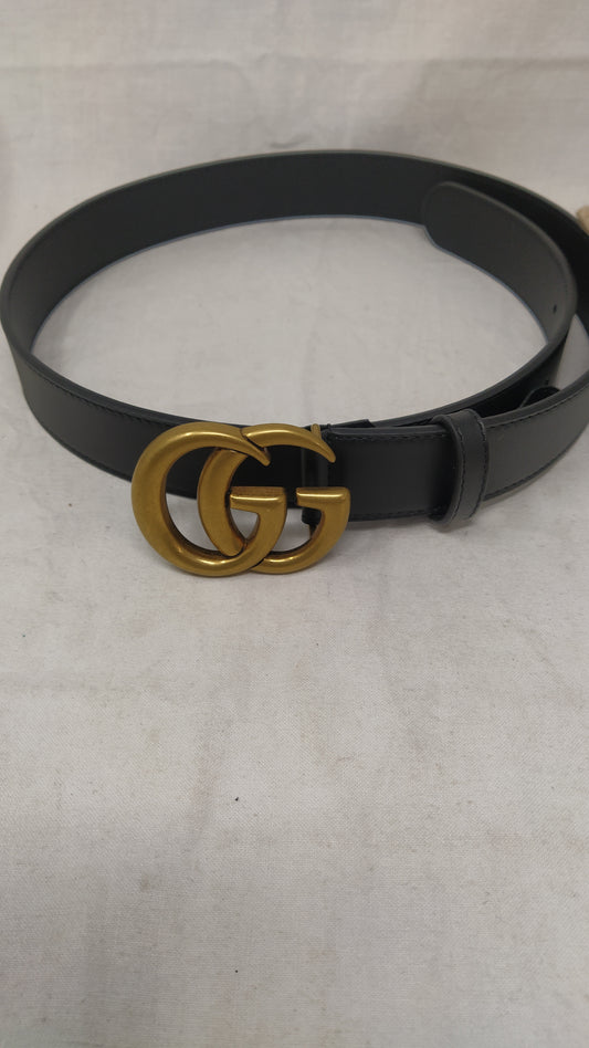 Gucci Cintura Gg Marmont Nera Unisex Taglia 80