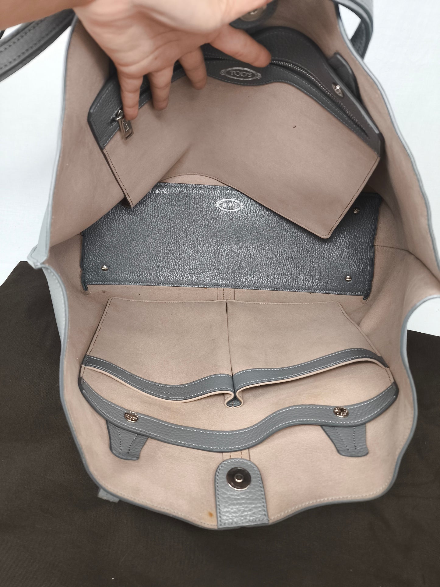 Tosd Borsa Shopper In Pelle Di Vittello Grgia 40x30x13cm