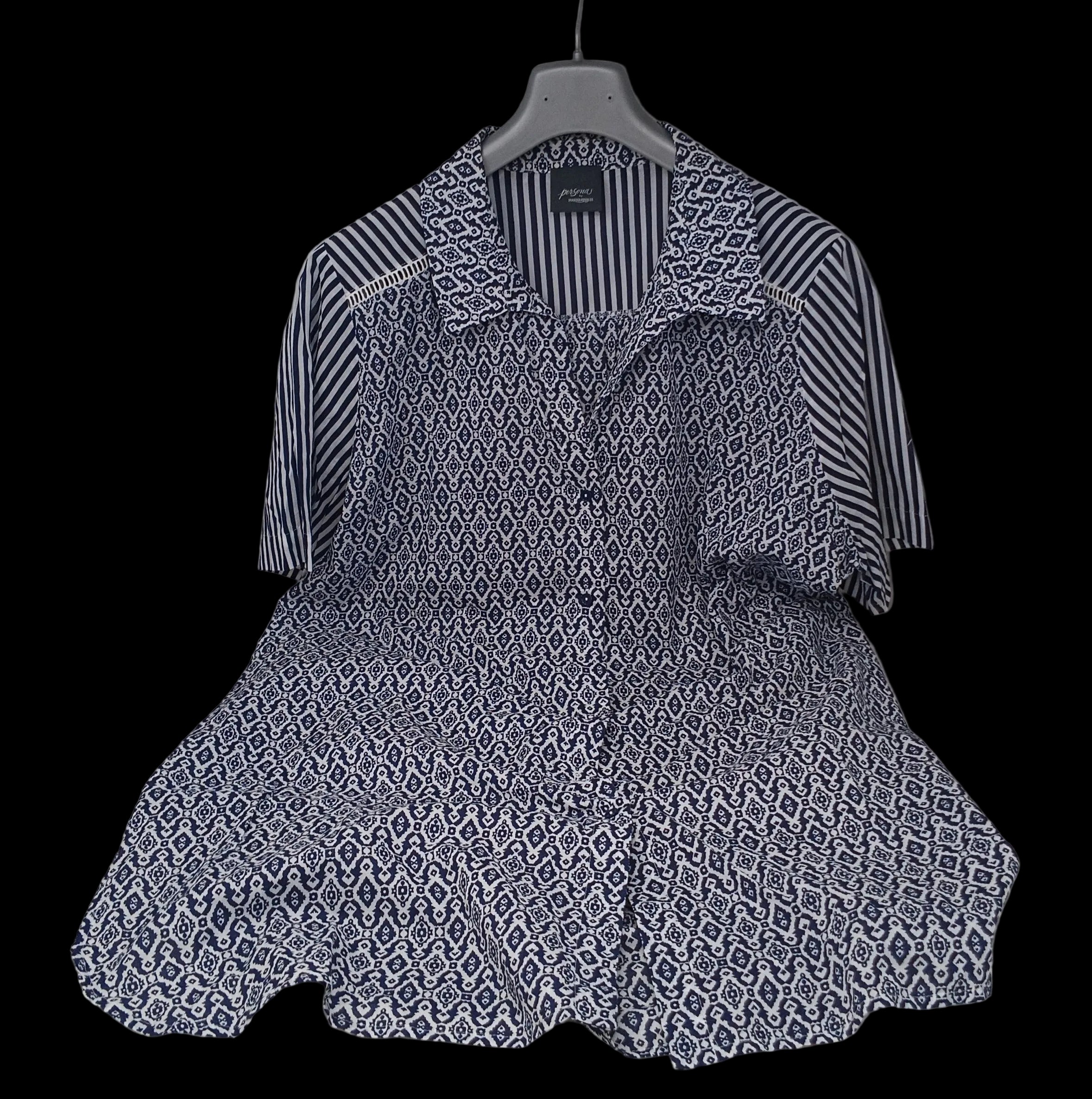Persona Camicia Con Fantasia Blu Bco 54