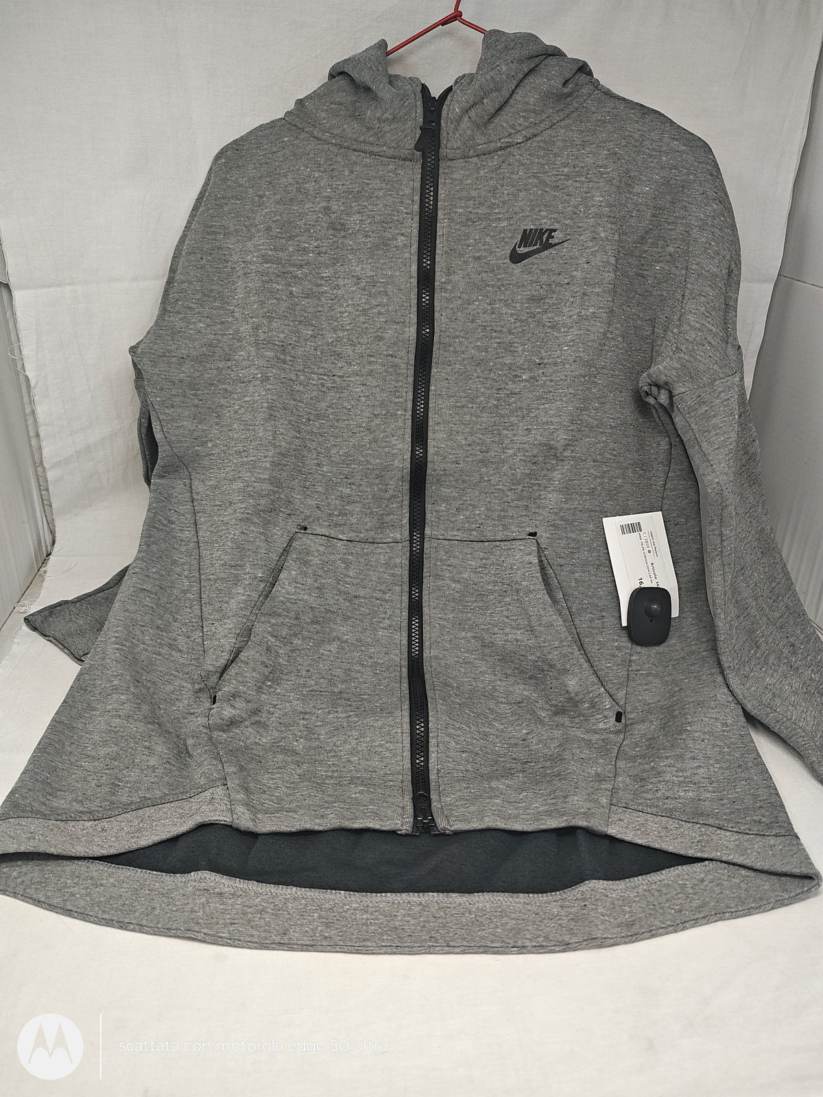 Nike  Felpa Ggrigia Con Cap Xs