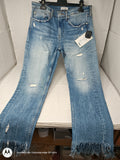 Zara Woman Jeans Strappata Frange 36