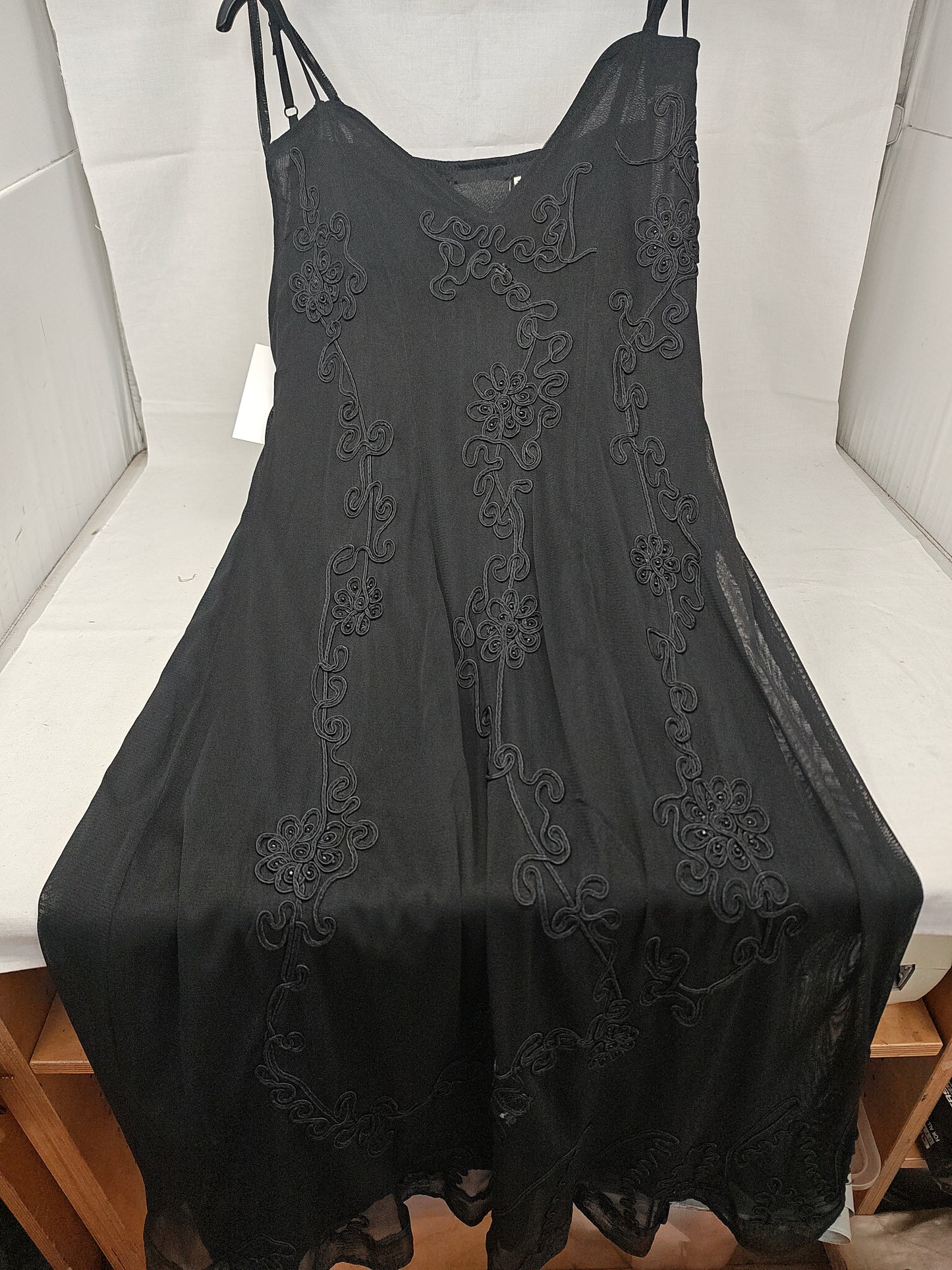 Abito Tulle Nero Ricamo L